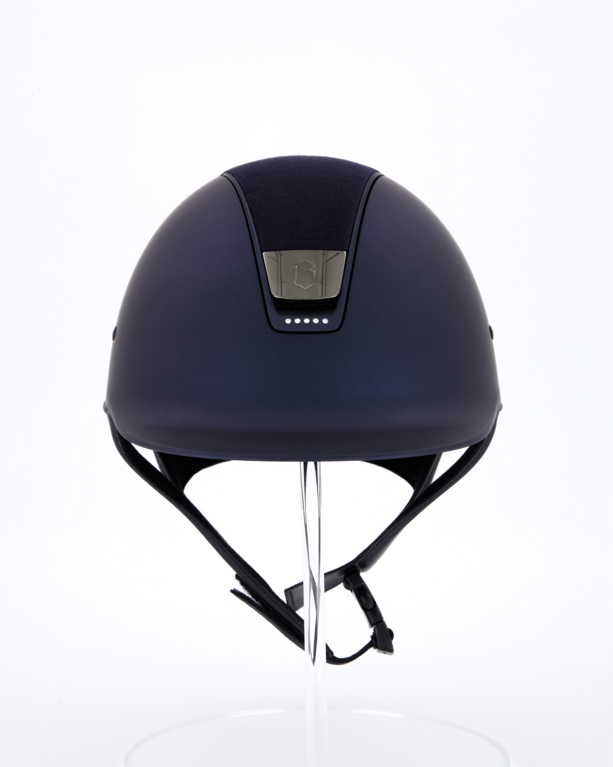 Riding helmet Shadowmatt Alcantara 5 Swarovski stones blue in blue