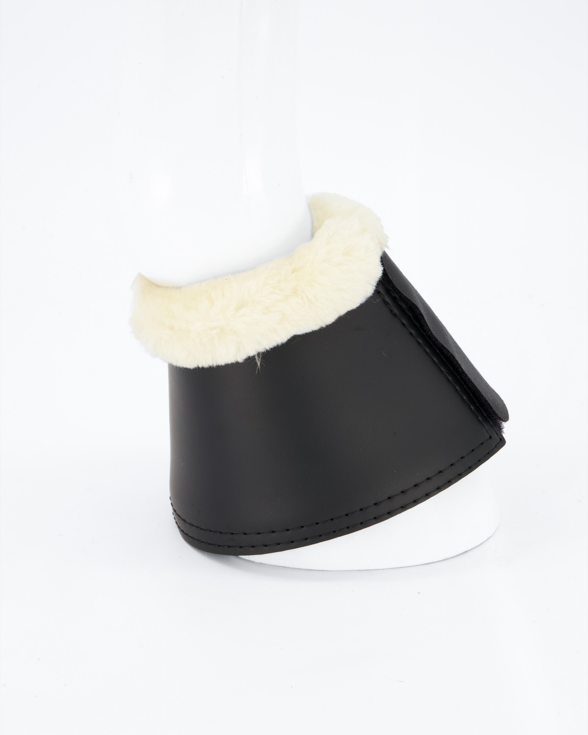 Artificial fur hoof boots in black/nature