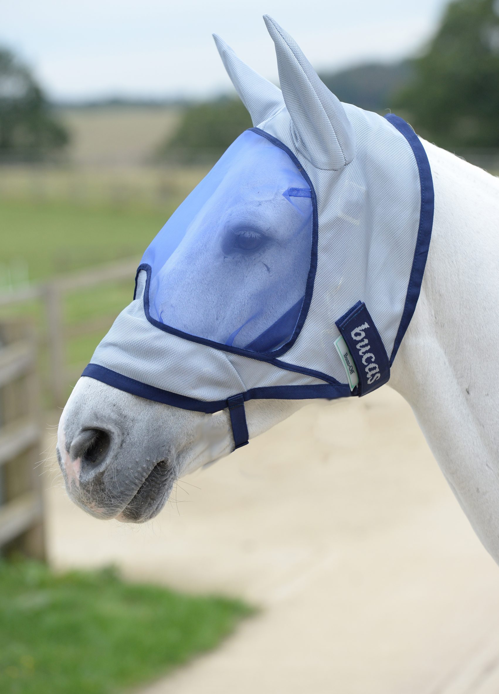 Fly mask Buzz-Off Deluxe Mask & Ears in blue