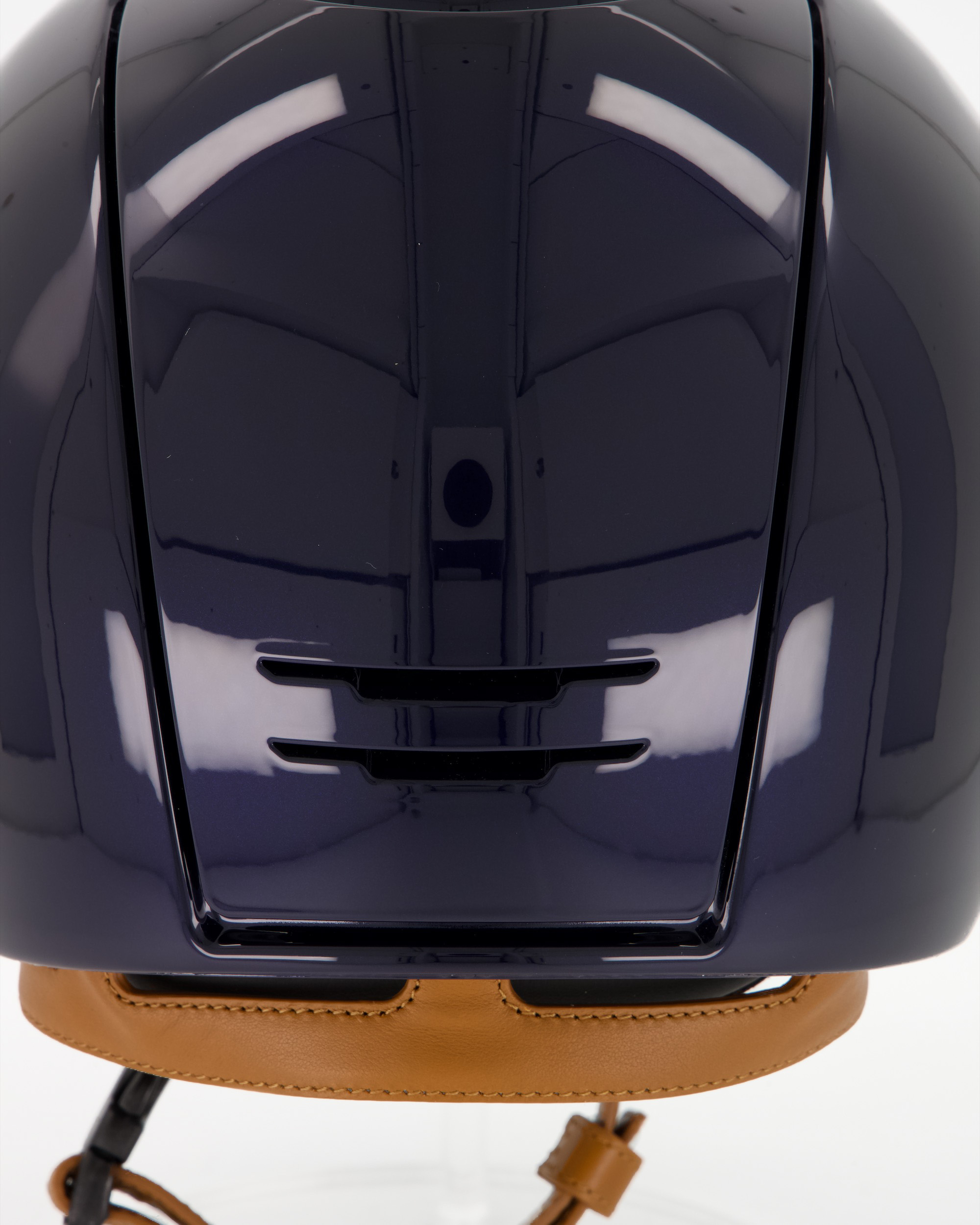 Reithelm Cromo 2.0 Polish/Textile Polo mit beigen Kinnriemen in blau