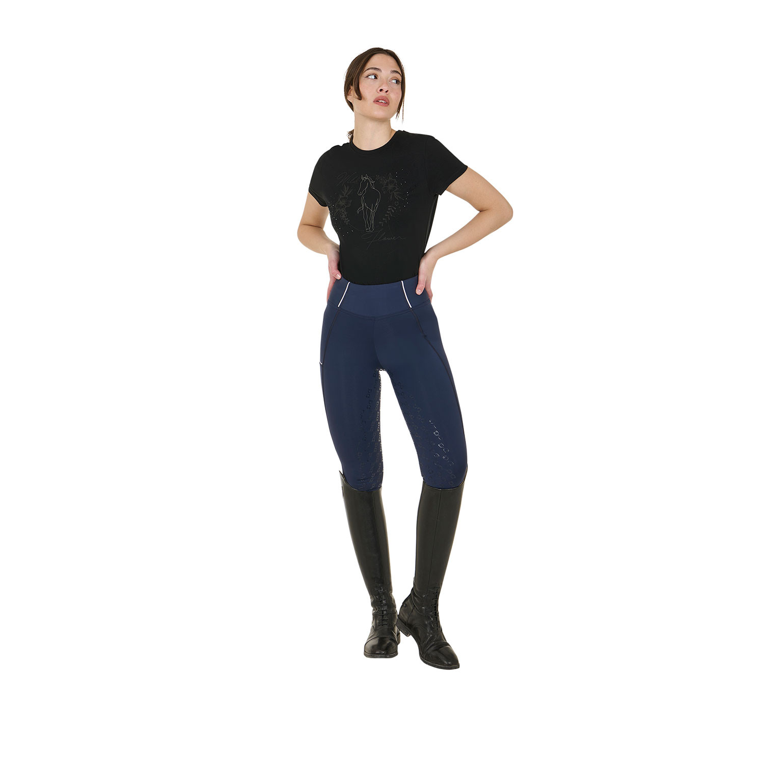 Damen-Leggings Slim Fit mit Vollbesatz