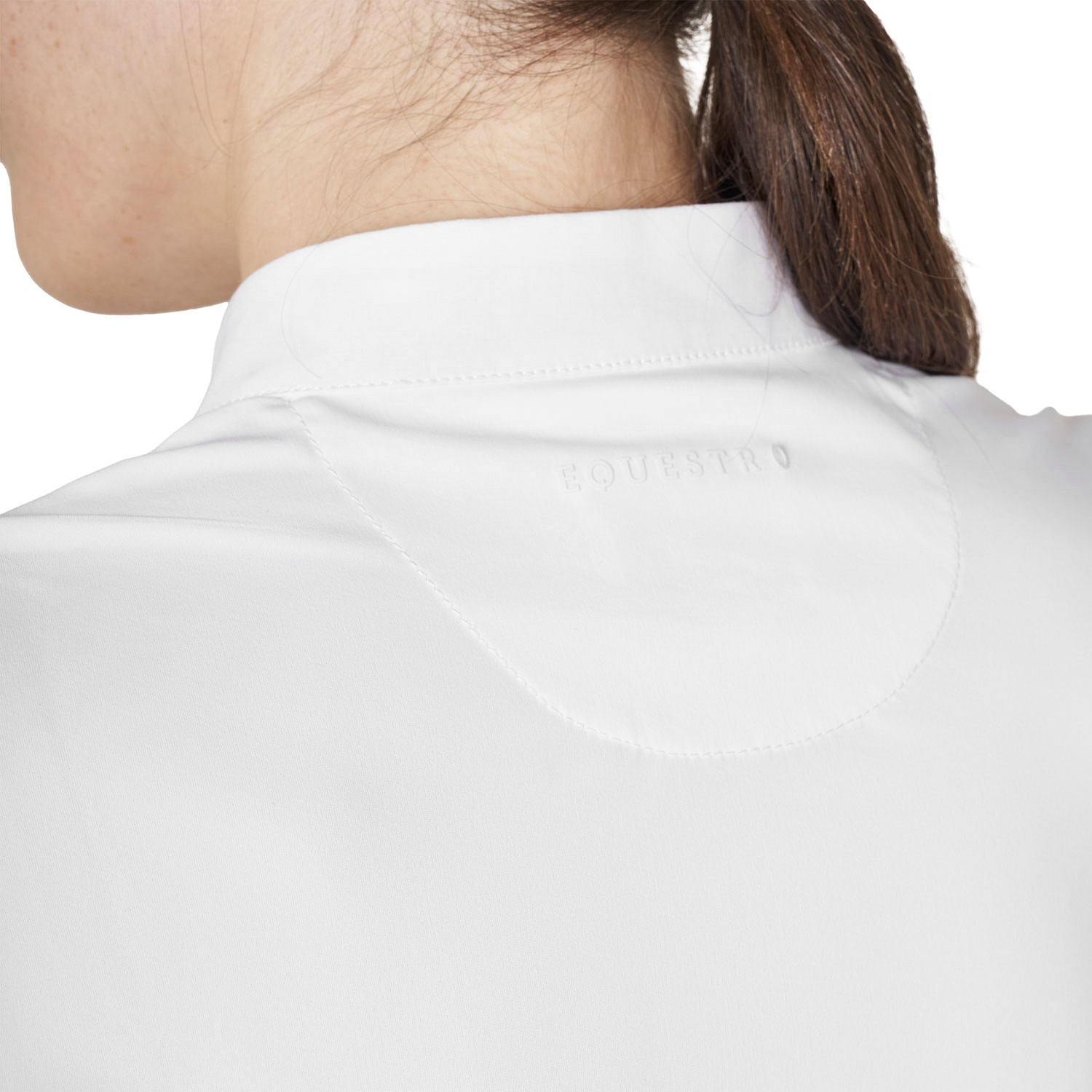 Turnierpolo für Damen mit Hemdkragen und Strasssteinen