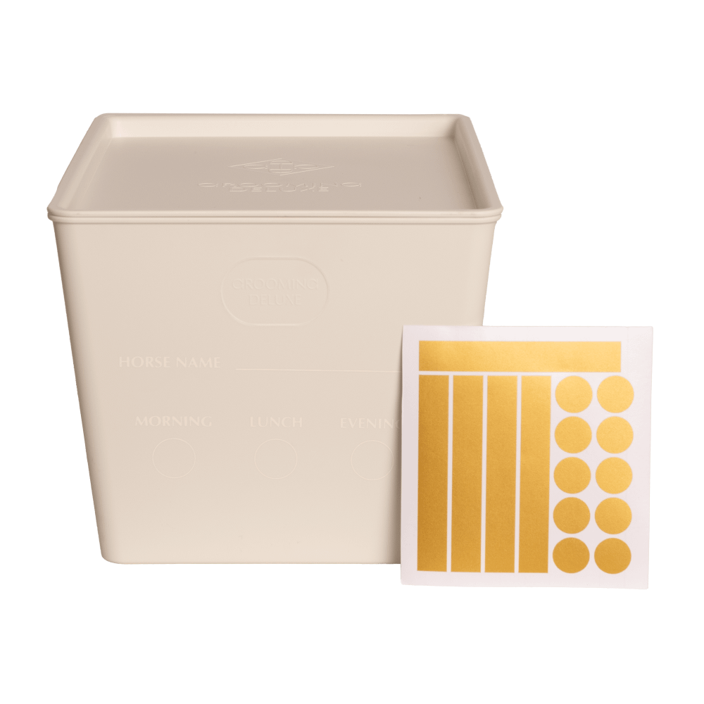 Feed box for horses with lid