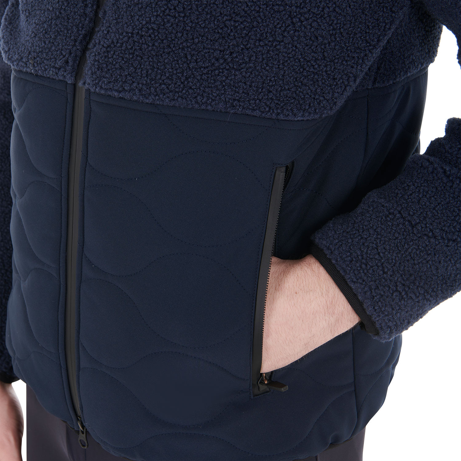 Wasserdichte Herren-Jacke mit Teddy-Einsätzen