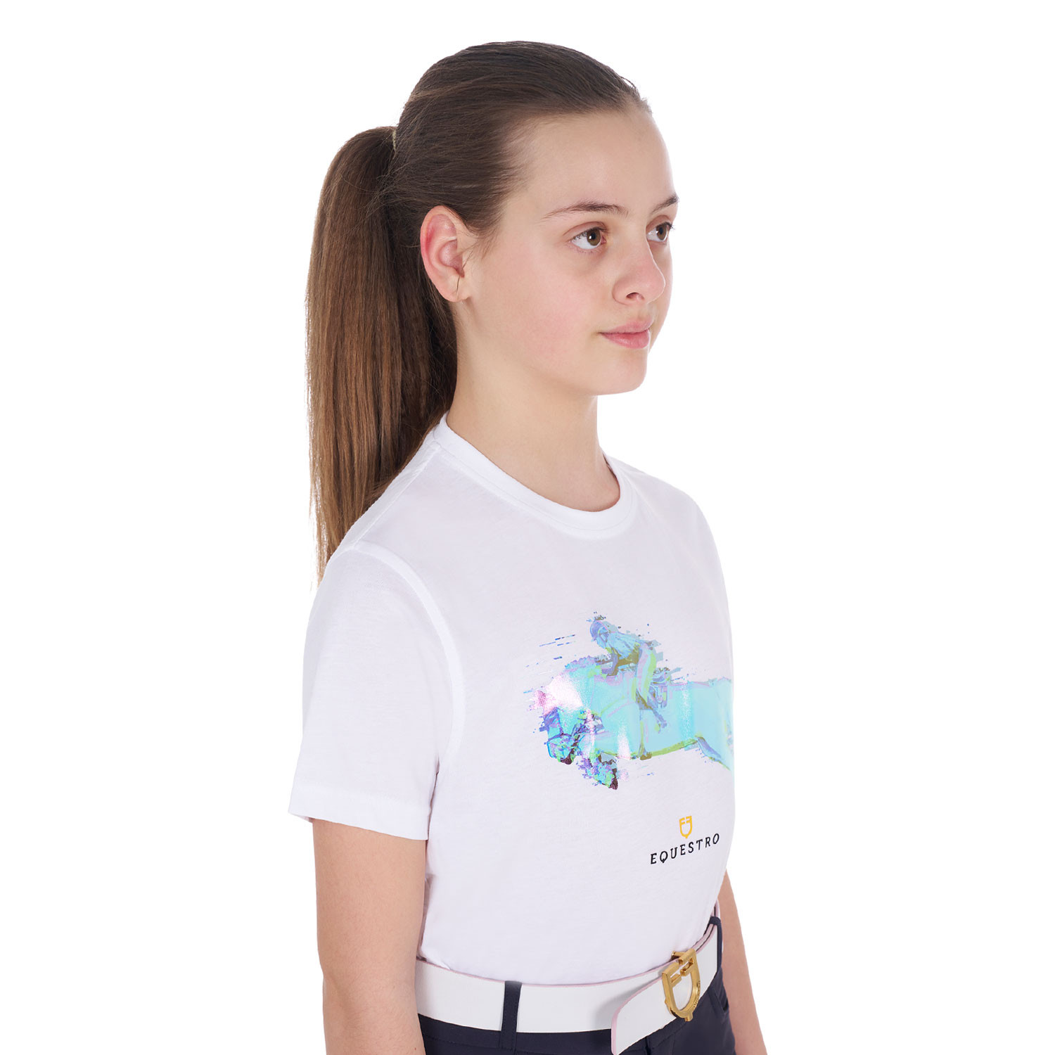 Schmal geschnittenes T-Shirt mit Jump-Print für Mädchen