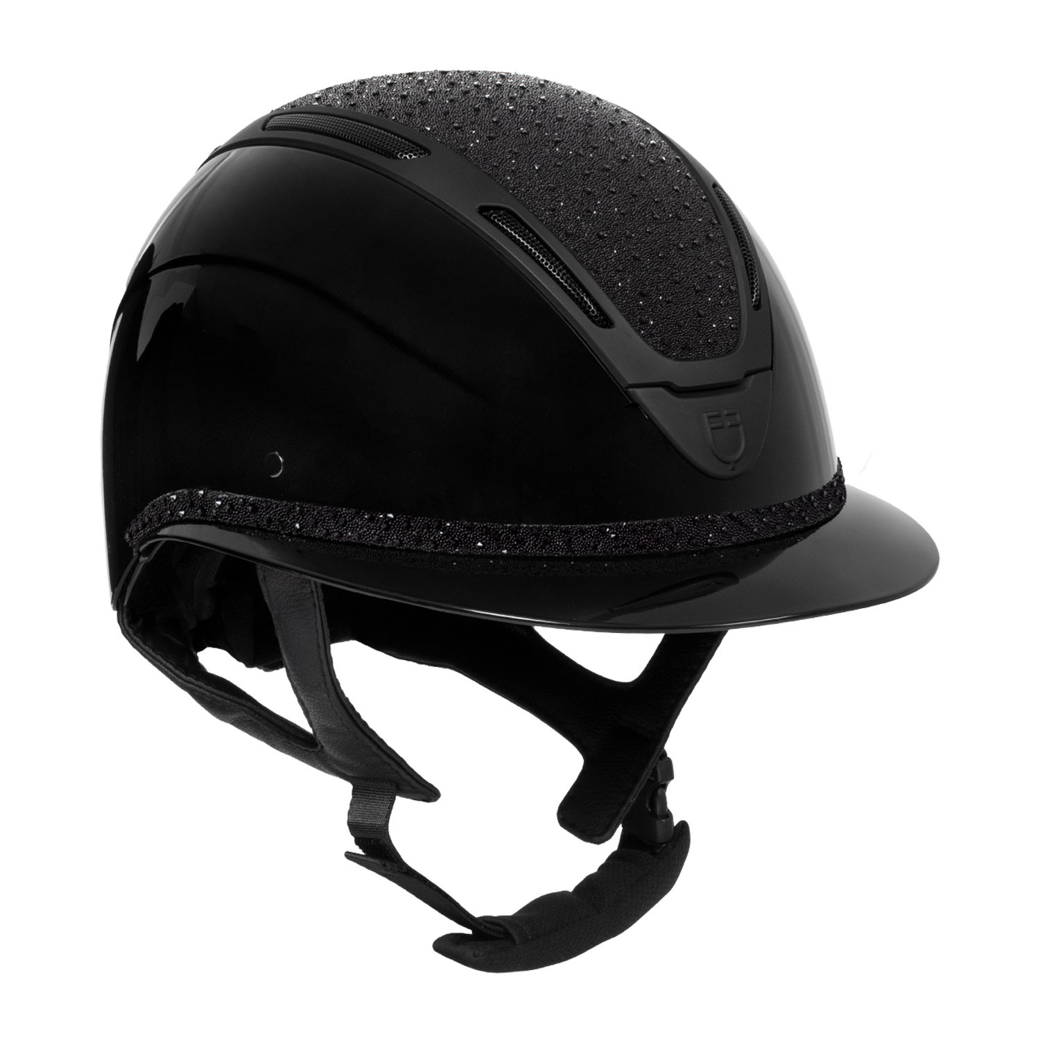 Reithelm Apocalypse Damen glänzende Schale mit Strass Norm EN 1384-2023
