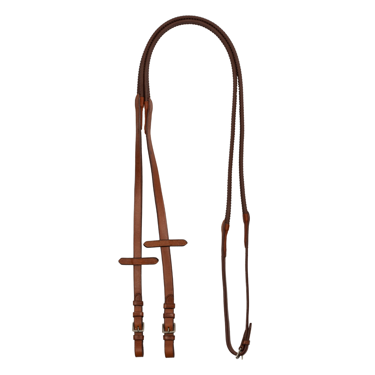 Leder-Gummizügel mit silbernen Beschlägen (1,6 cm)