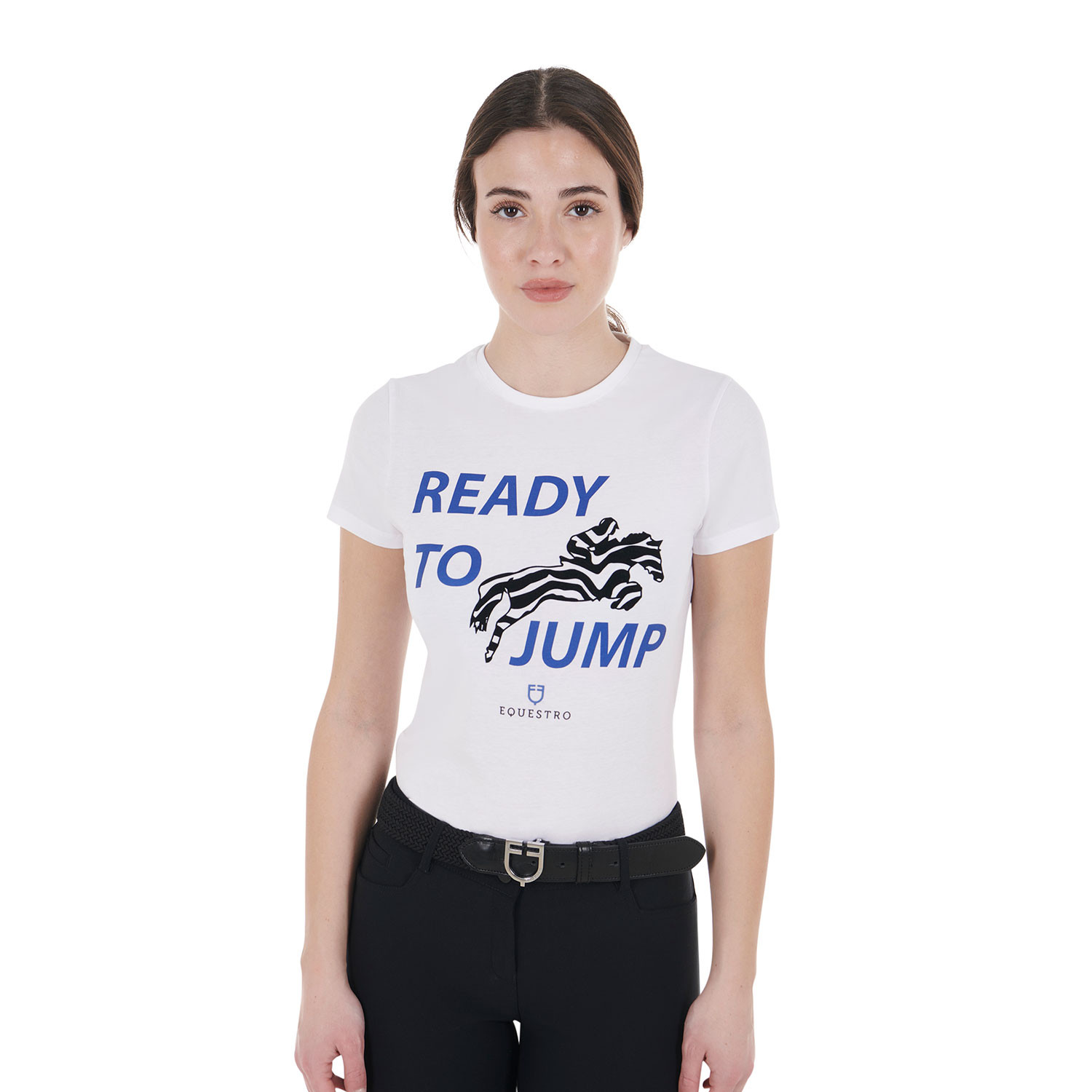 Damen-Baumwoll-T-Shirt Ready to Jump