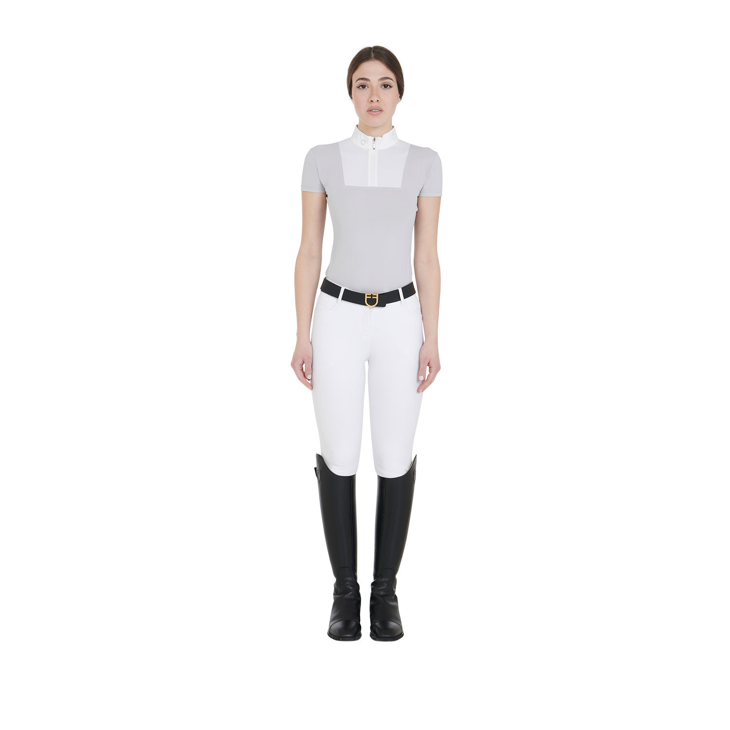 Kurzarm-Turnierpoloshirt für Damen, schmale Passform