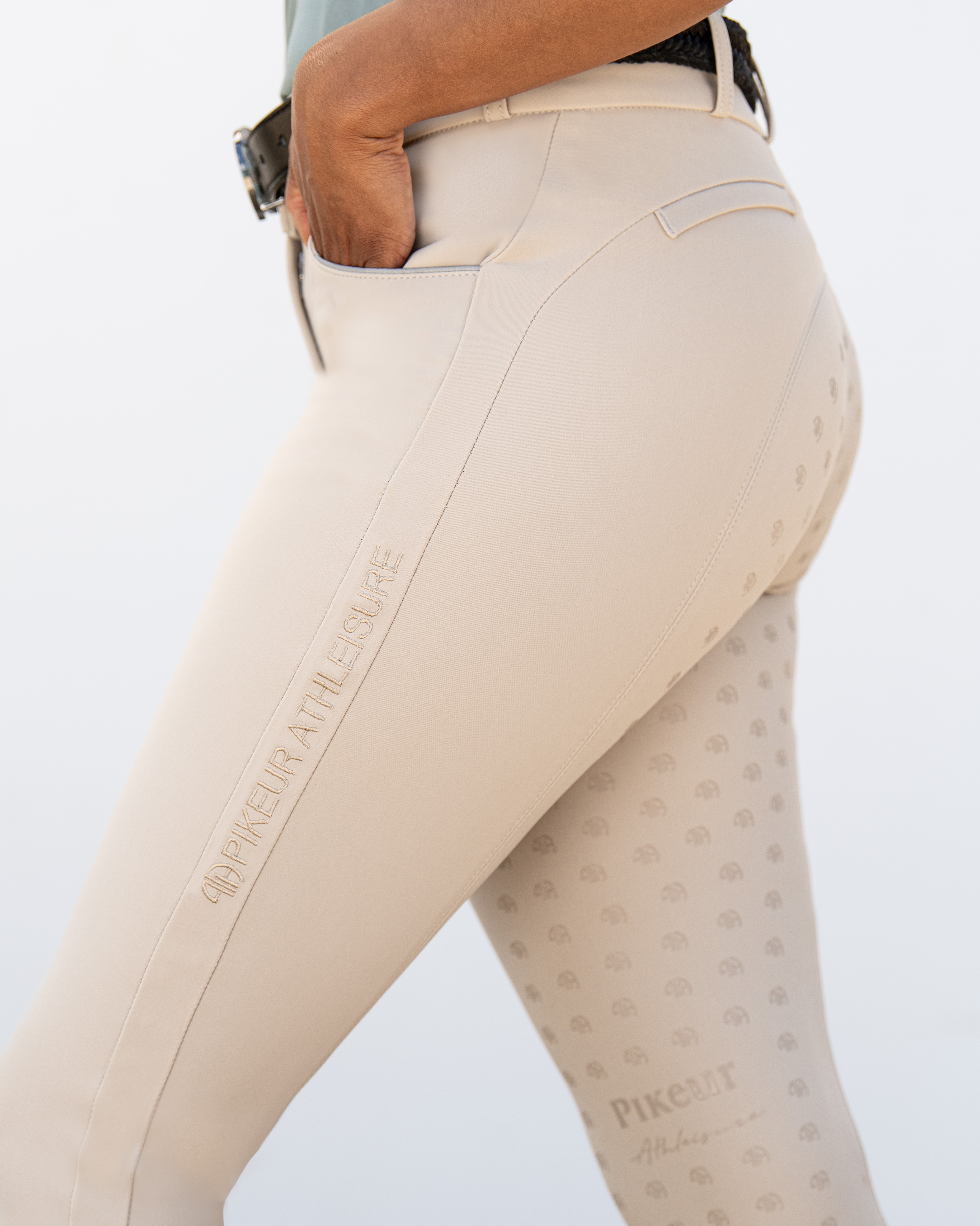 Riding breeches ladies athleisure mid-waist with full grip