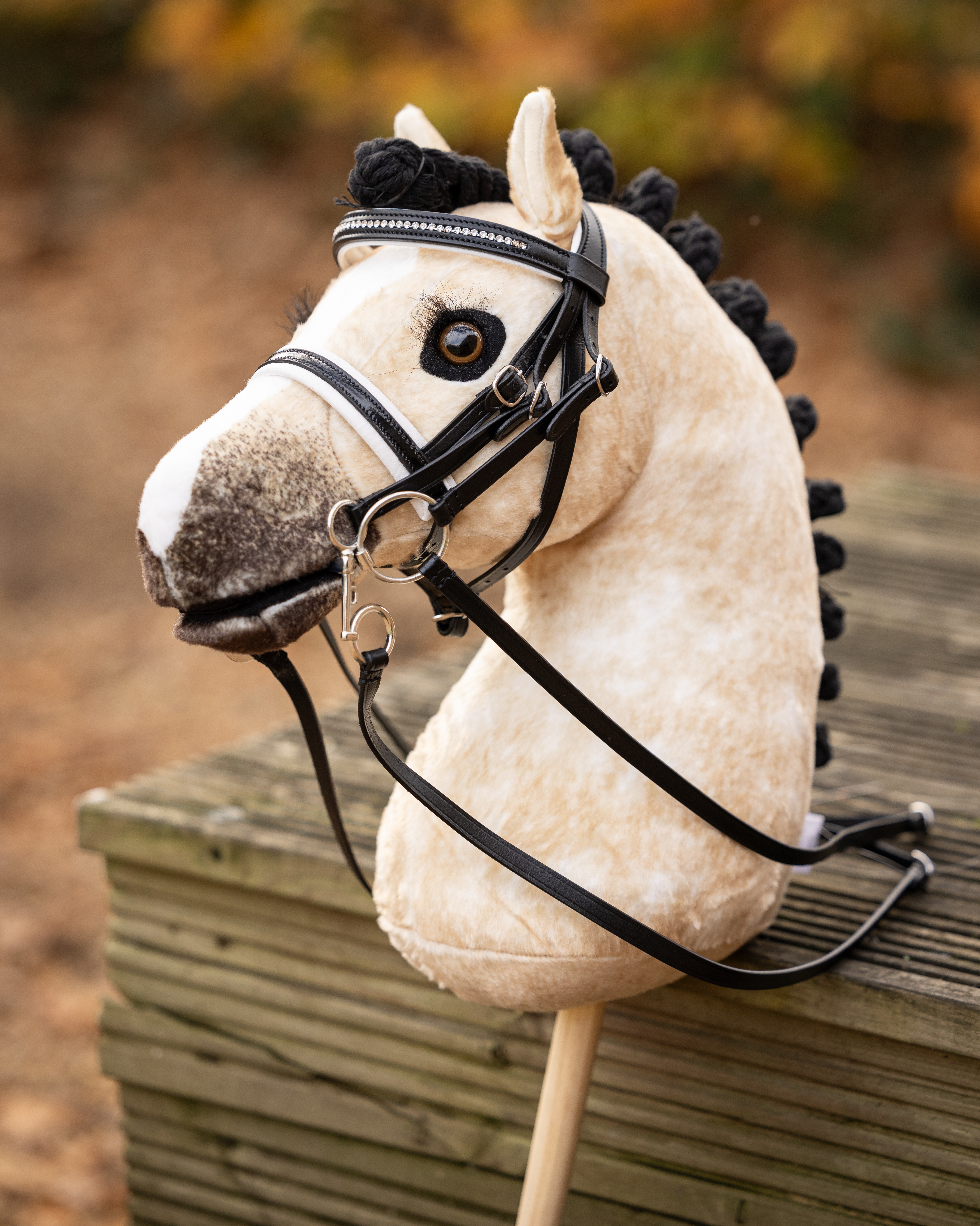 Hobby Horse Trense Kandare – Schwarz/weiß Mit Strass, Zubehör Für Steckenpferd (ohne Pferd)