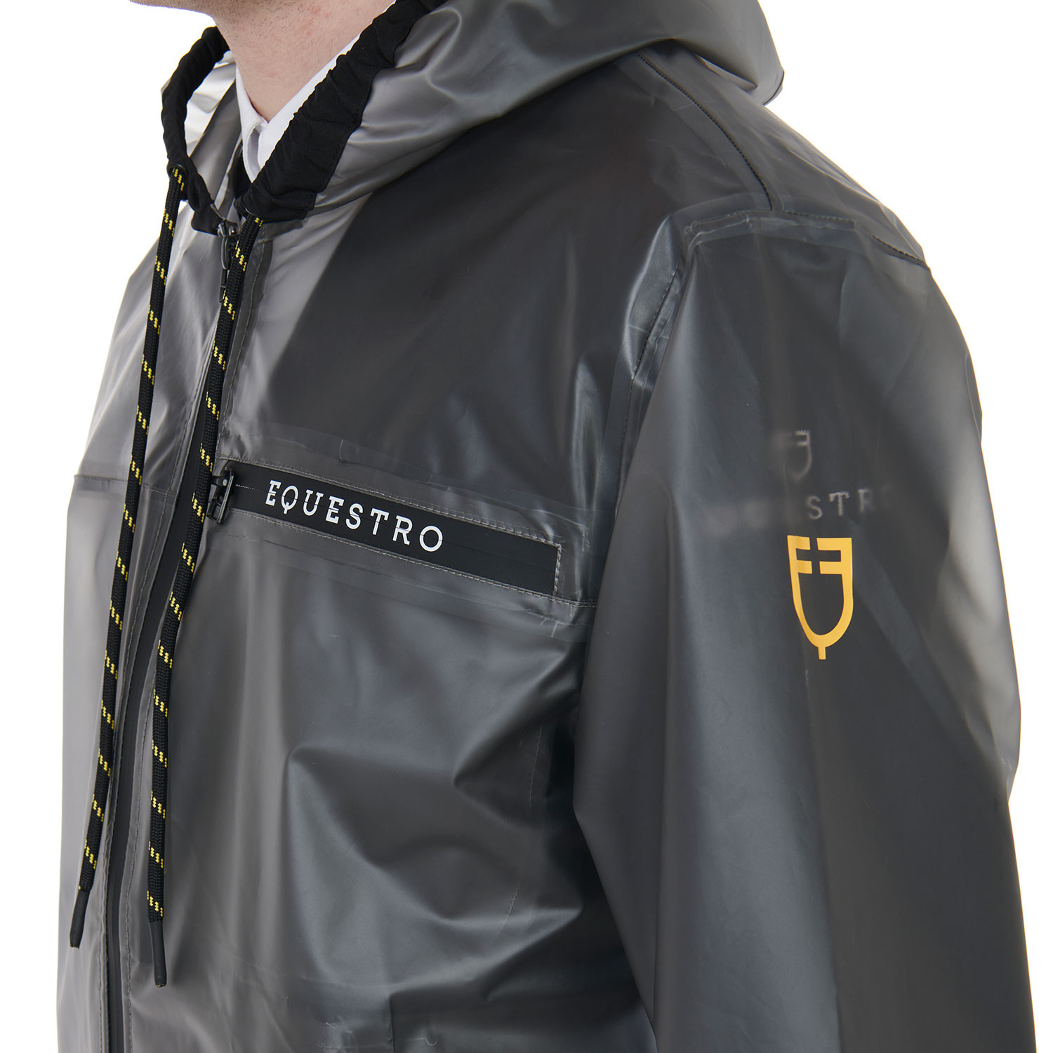 Transparente technische Regenjacke für Herren