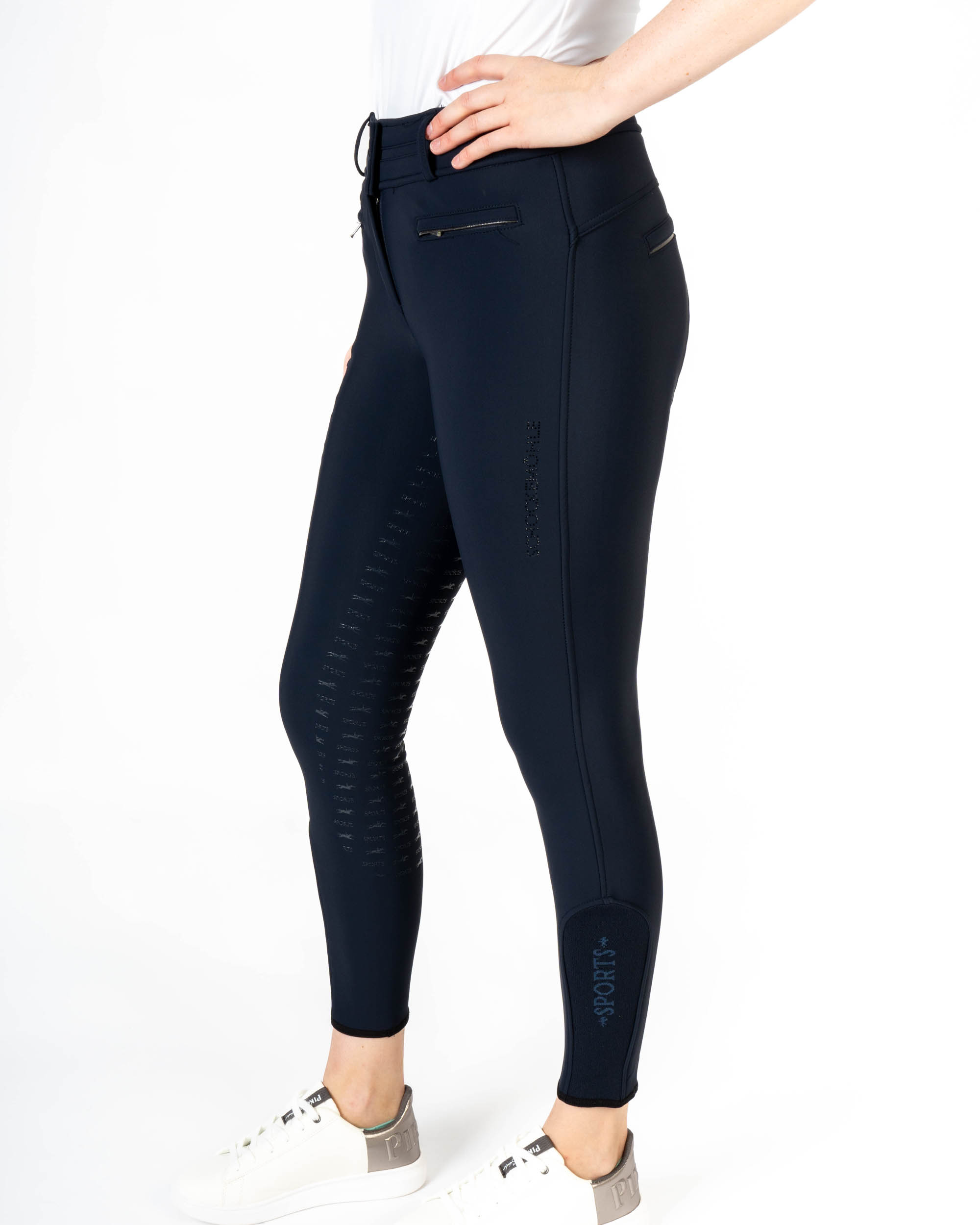 Reithose Damen Winter Heather Vollgrip  in true navy