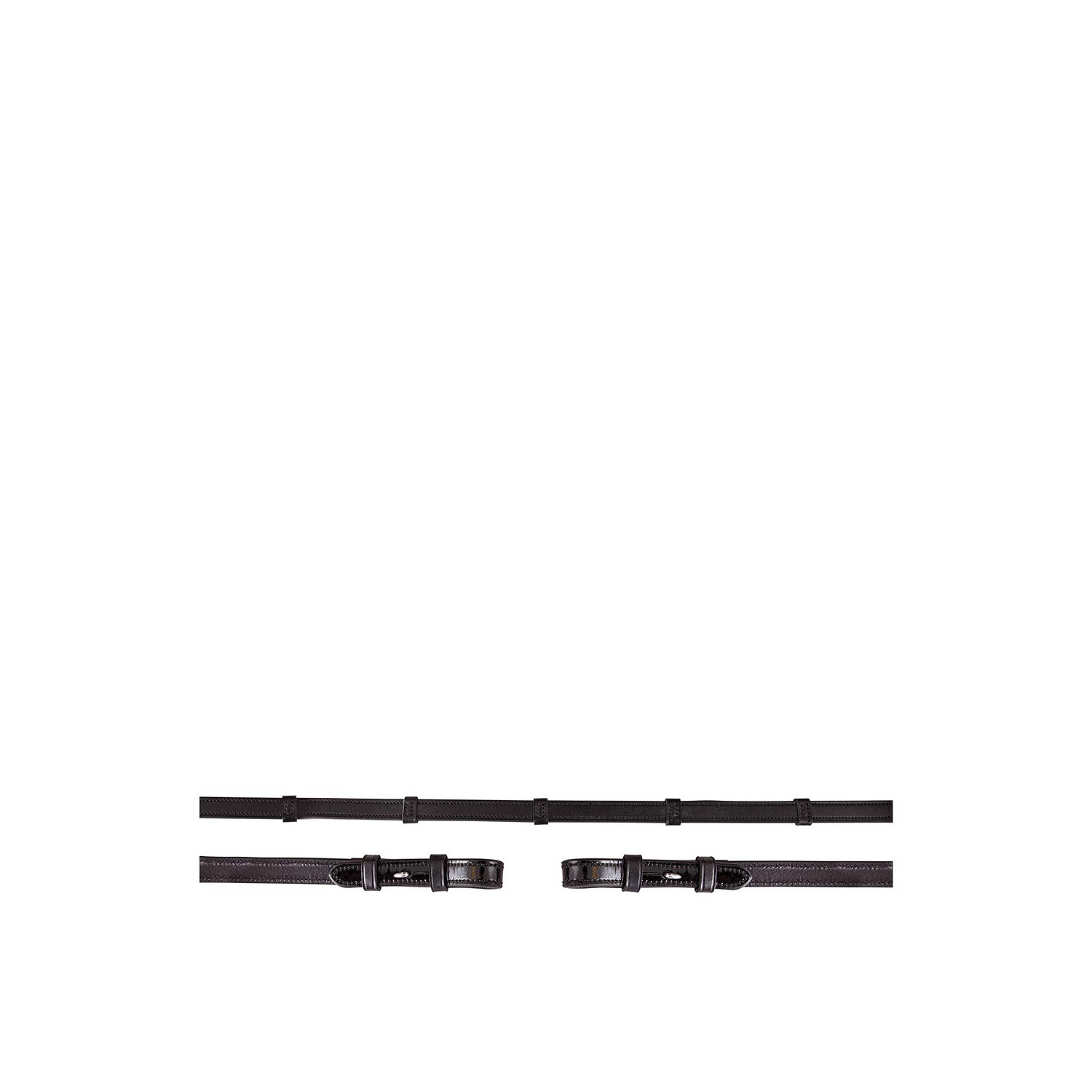 antislip Lederzügel in schwarz/silber