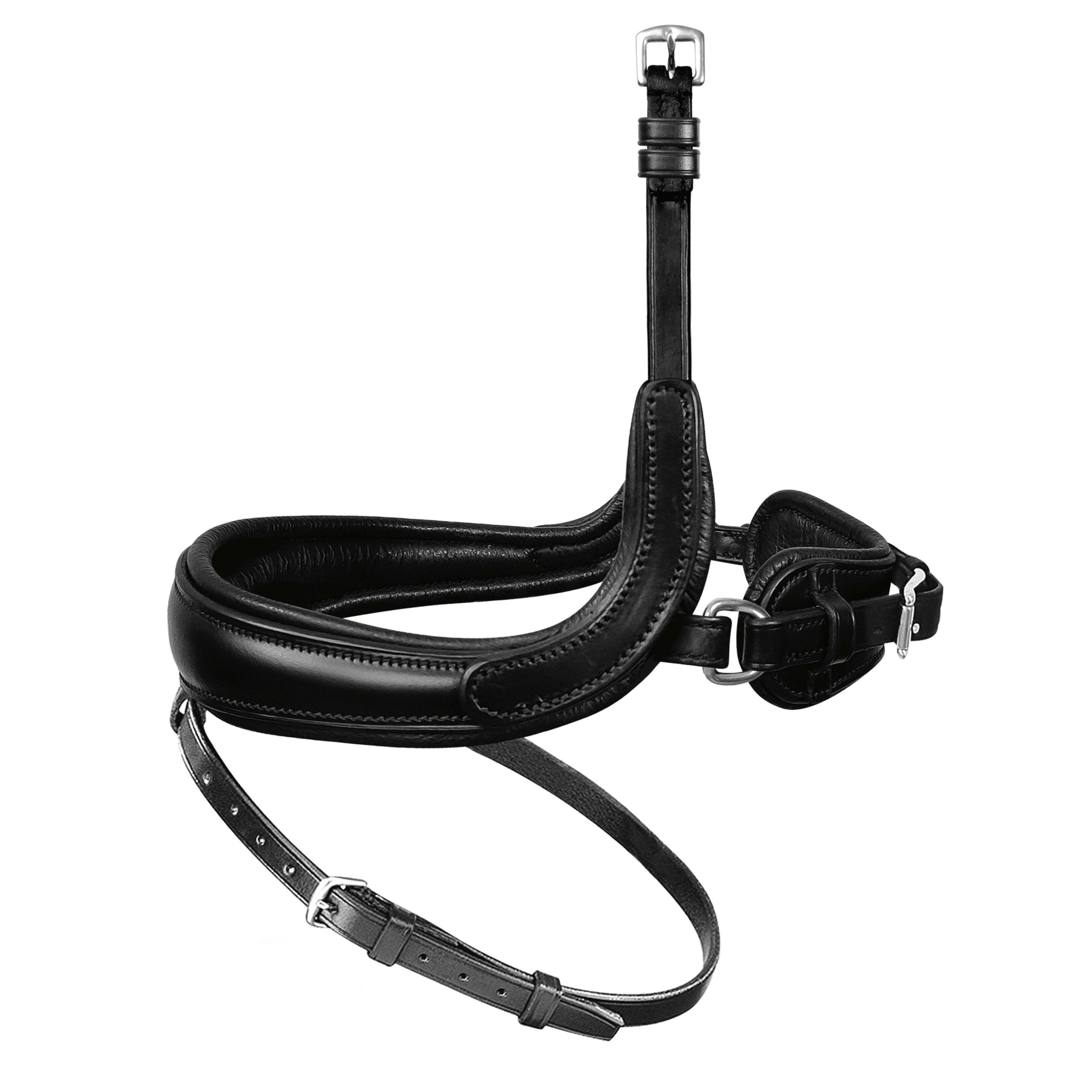 Noseband with zygomatic freedom anatomically narrow. combined in black