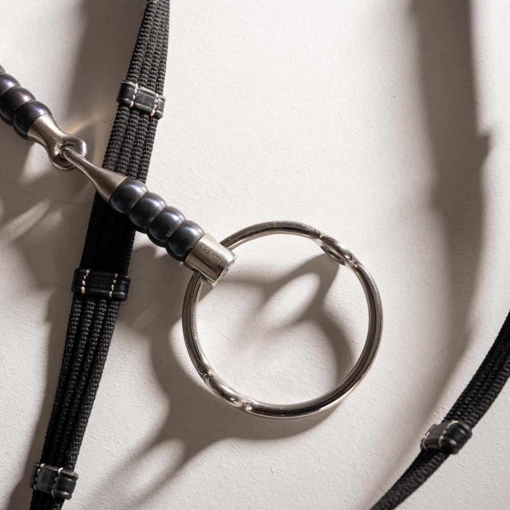 Filet gag cuir avec anneau libre et simple brisure avec Cherry Roller Sweet Iron