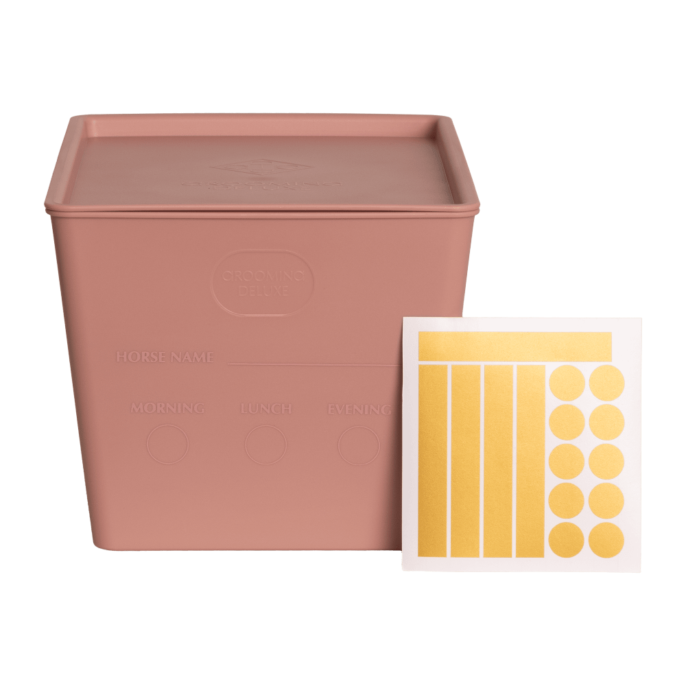 Feed box for horses with lid