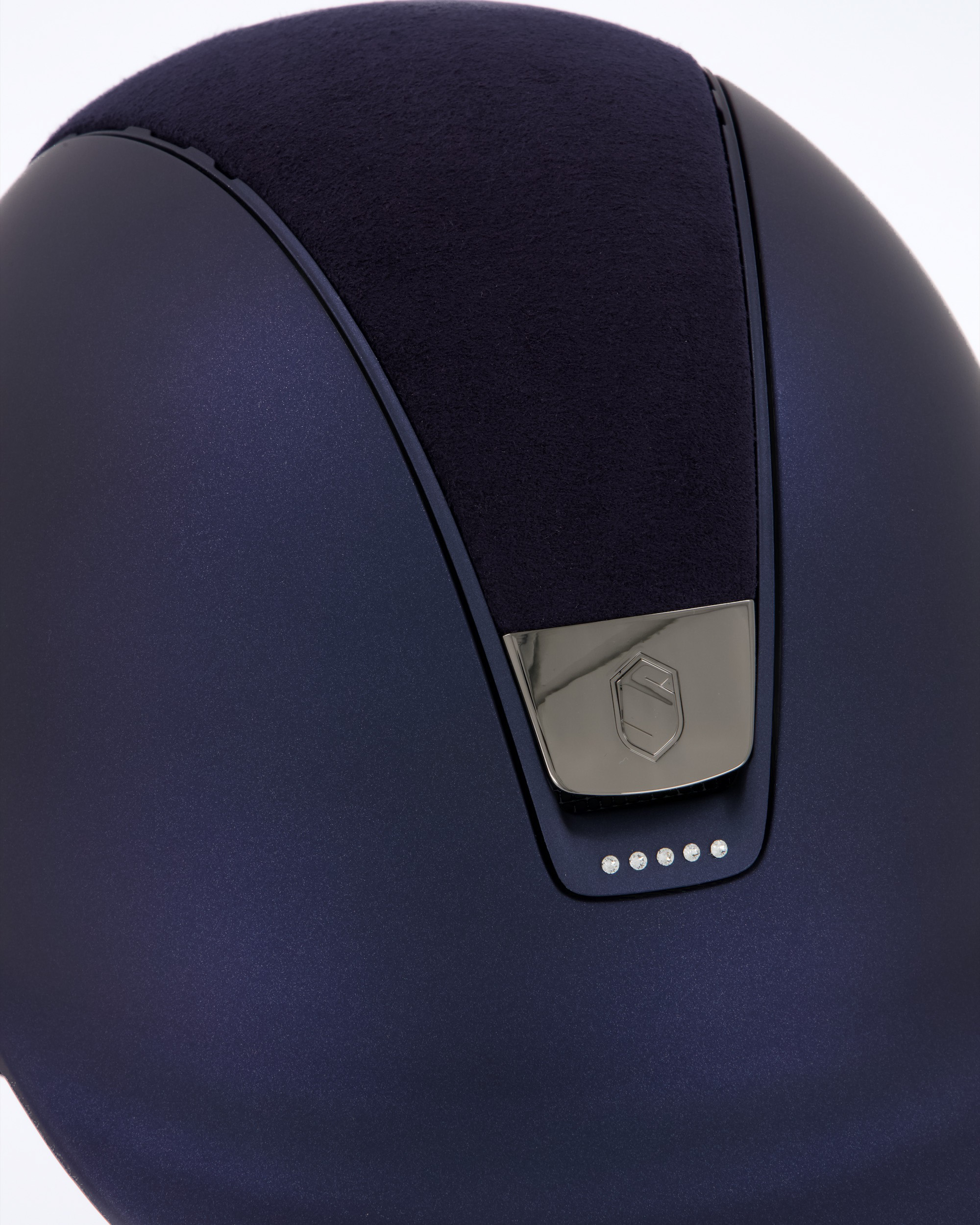 Riding helmet Shadowmatt Alcantara 5 Swarovski stones blue in blue