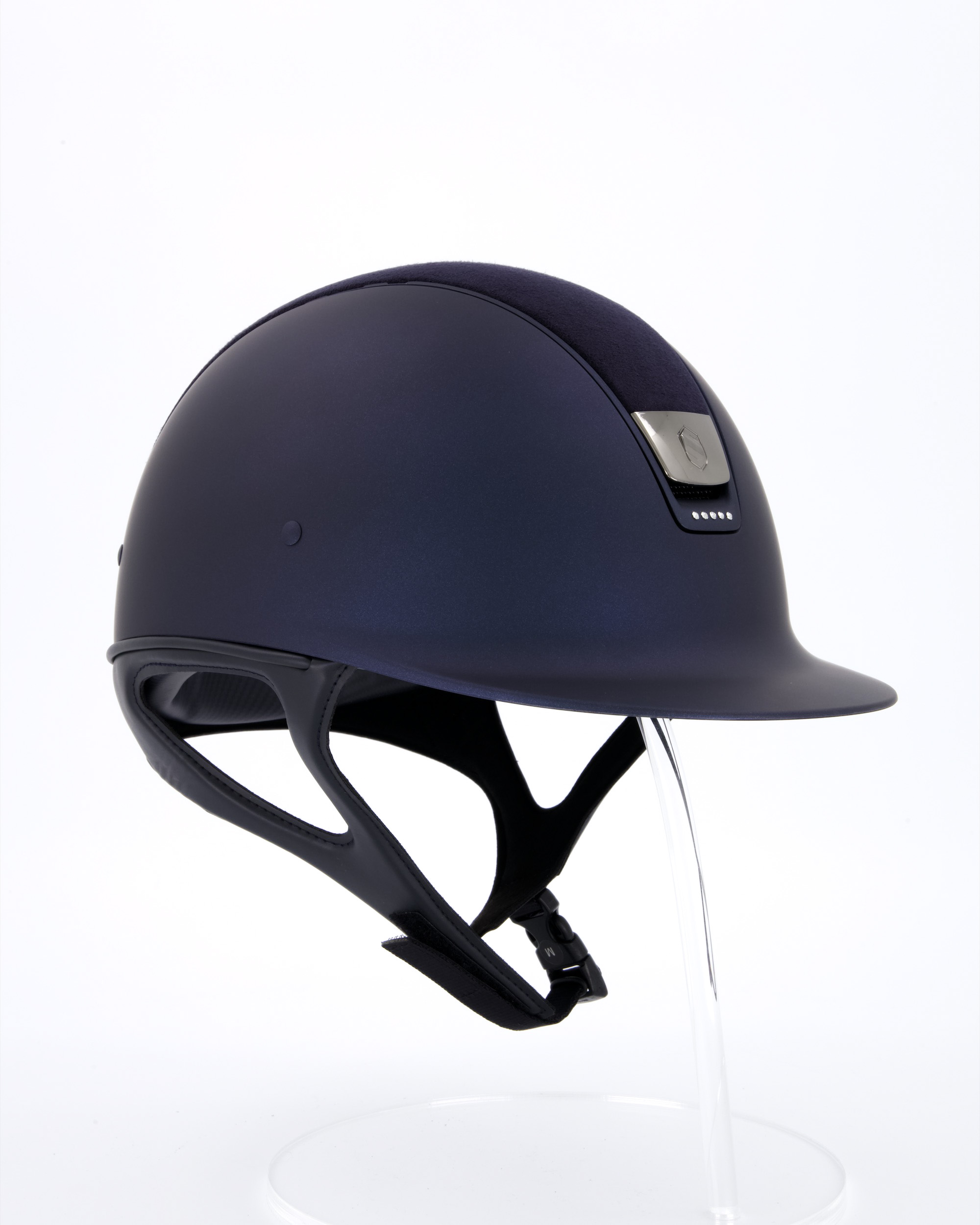Riding helmet Shadowmatt Alcantara 5 Swarovski stones blue in blue