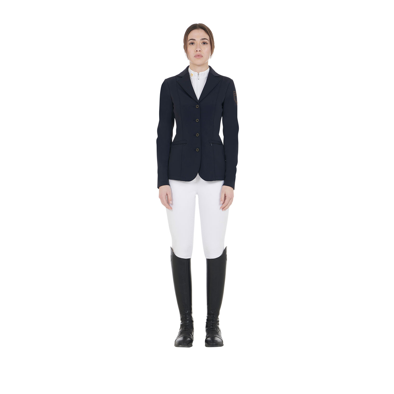 Damen-Turnierjacket mit kontrastfarbenem, gesticktem Logo