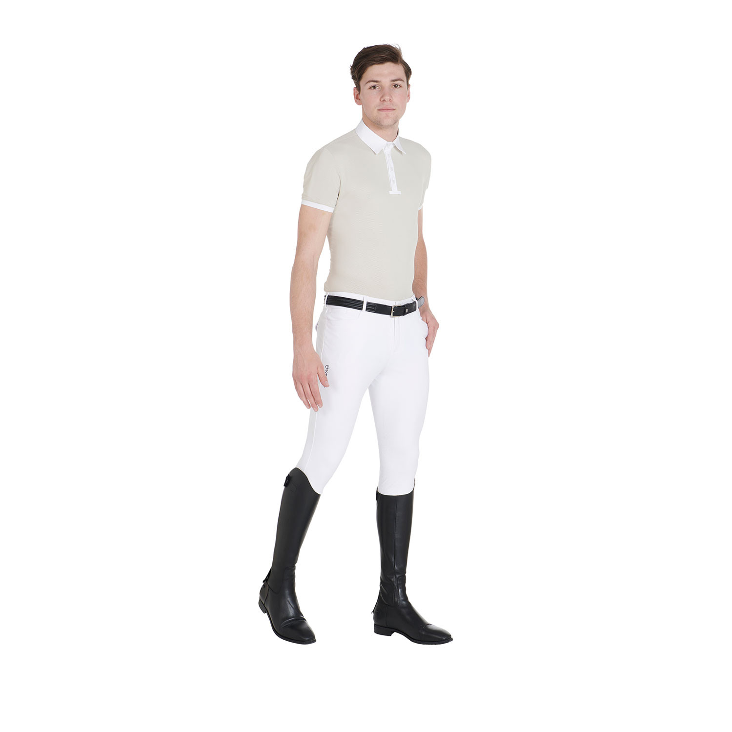 Schmale Herren-Reithose mit Grip und Logo
