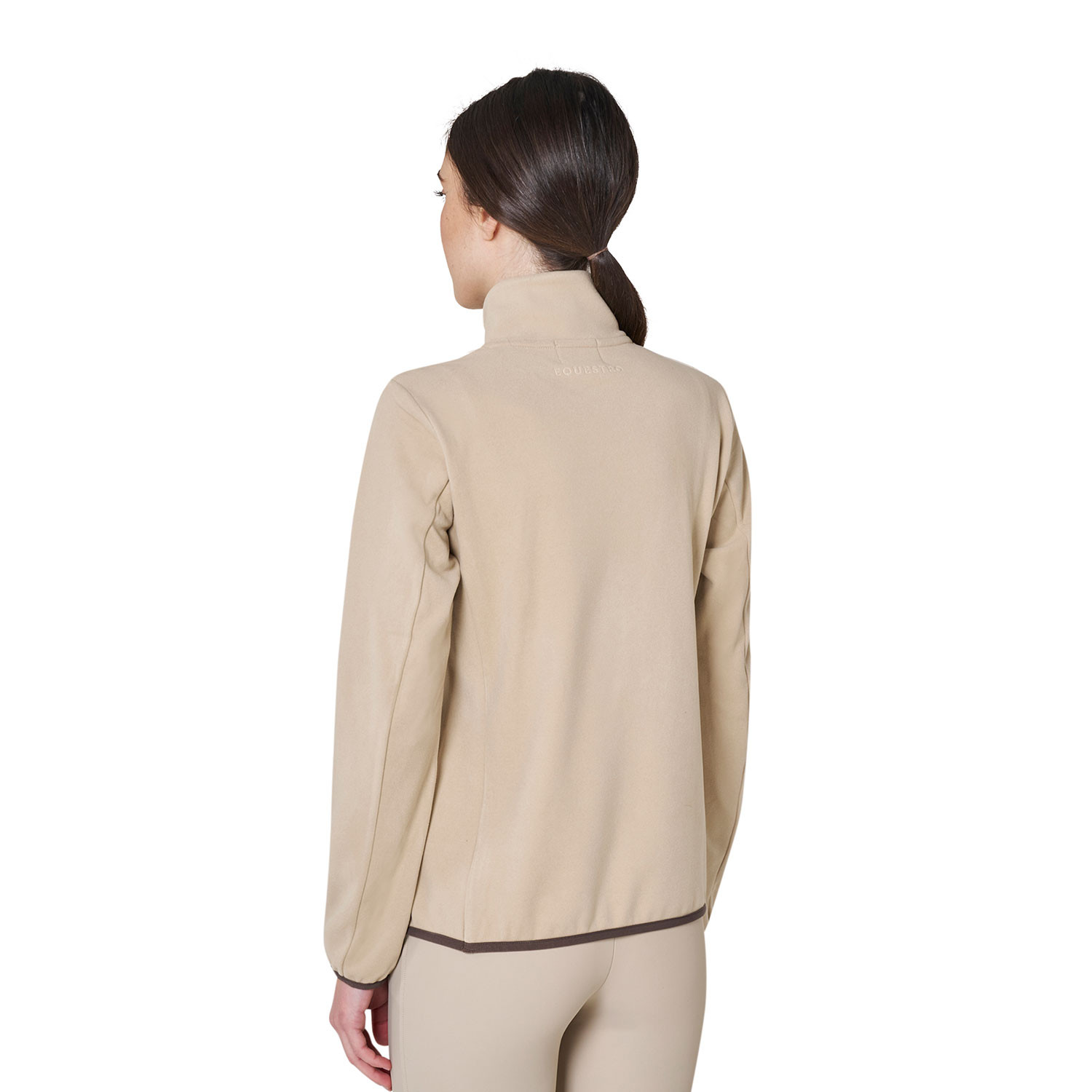 Damen-Fleece-Sweatshirt mit hohem Kragen und 3/4-Reißverschluss