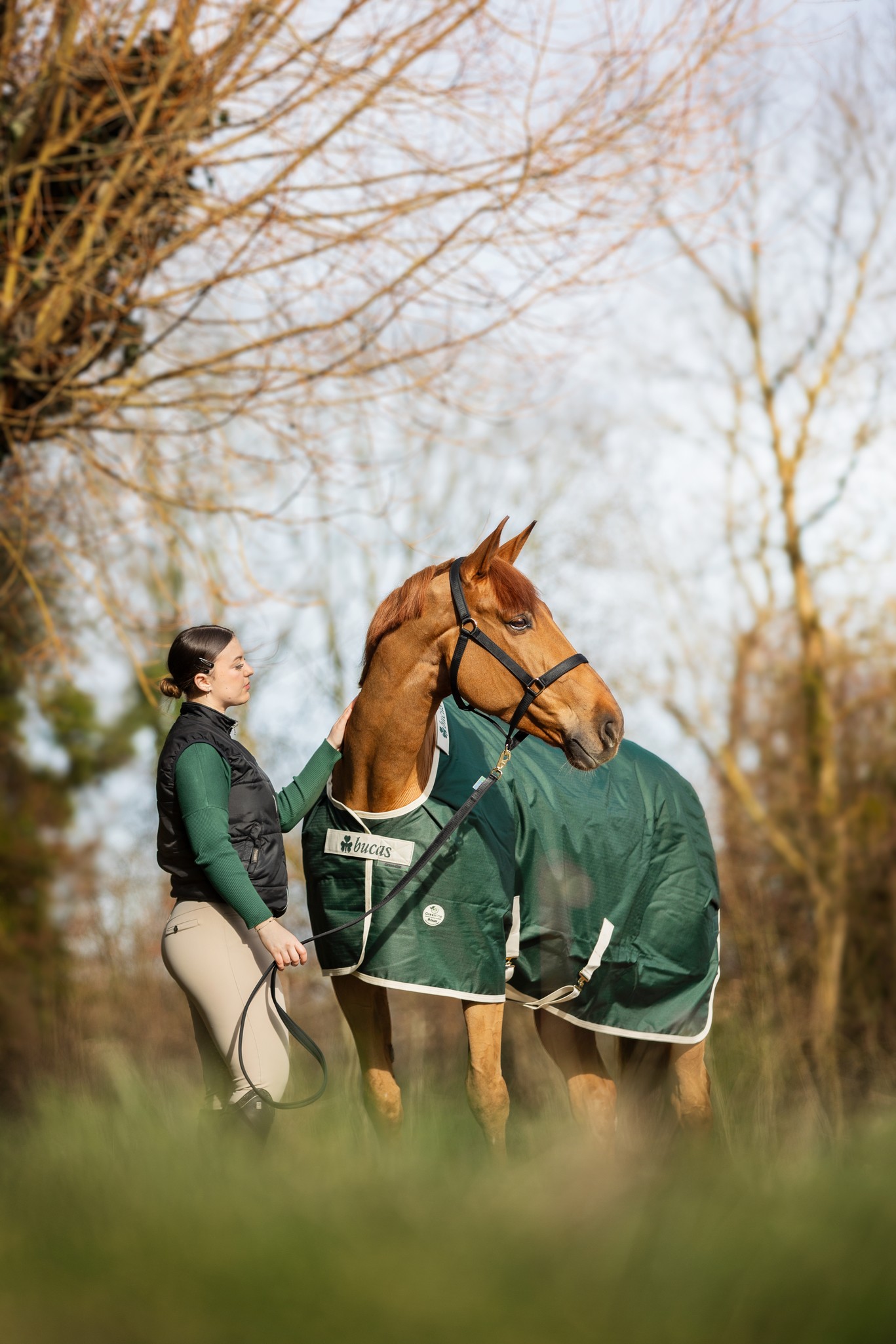 Halsteil Green-Line Combi Neck in Green/cream