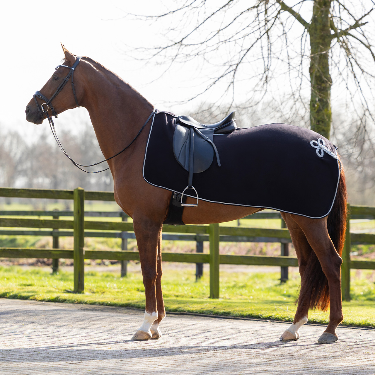 Riding rug fleece with ornament