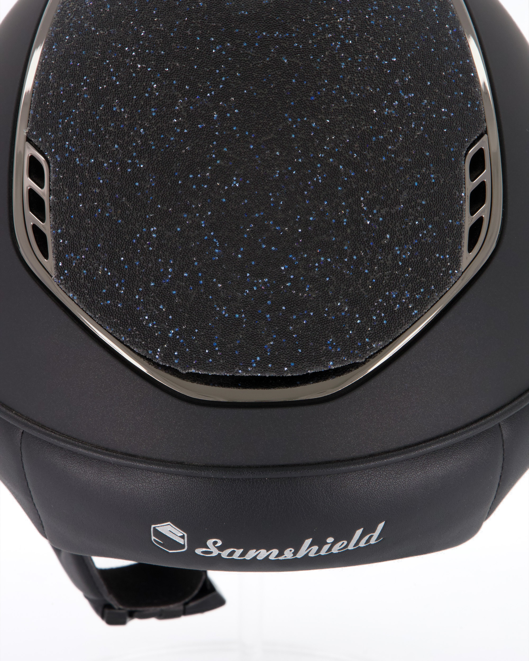 Reithelm 2.0 Miss Shield Shadowmatt black, Top u. Frontal Band Crystal Fabric Summer Nights, Trim u. Blason Chrome Black