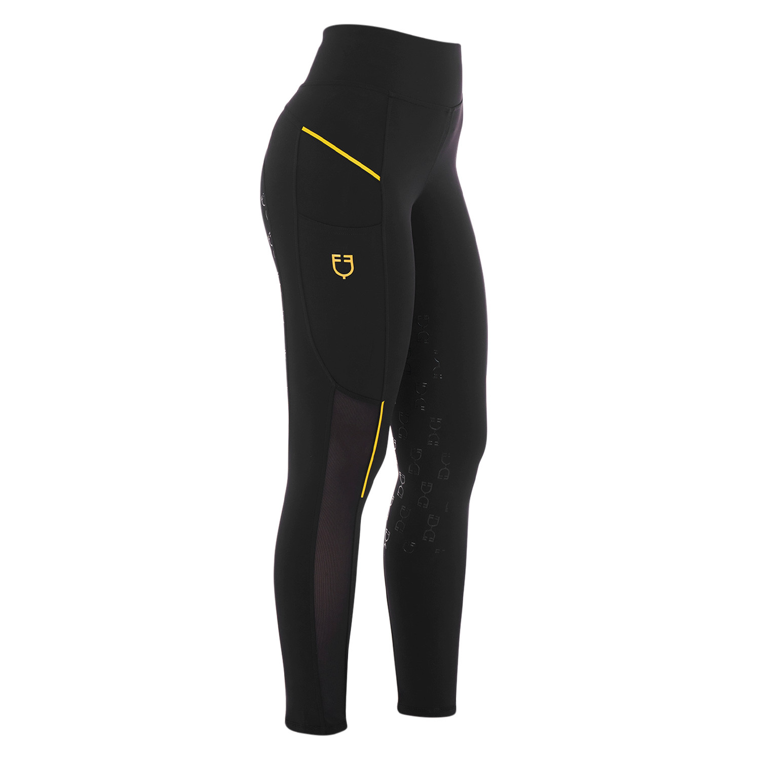 Schmale Damen-Leggings mit Micro-Mesh-Einsätzen