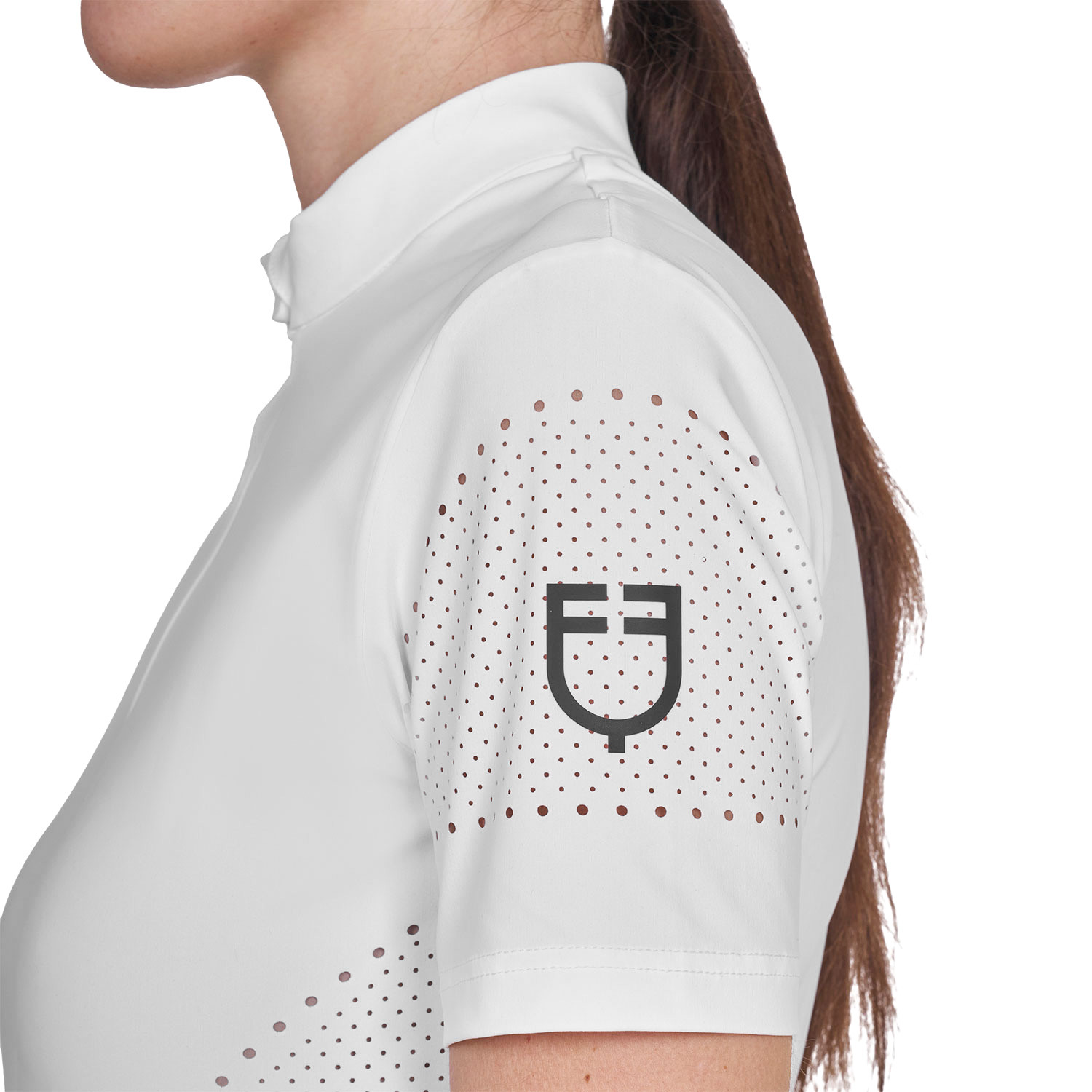 Damen-Trainingsshirt aus technischem Gewebe mit Mikrolöchern