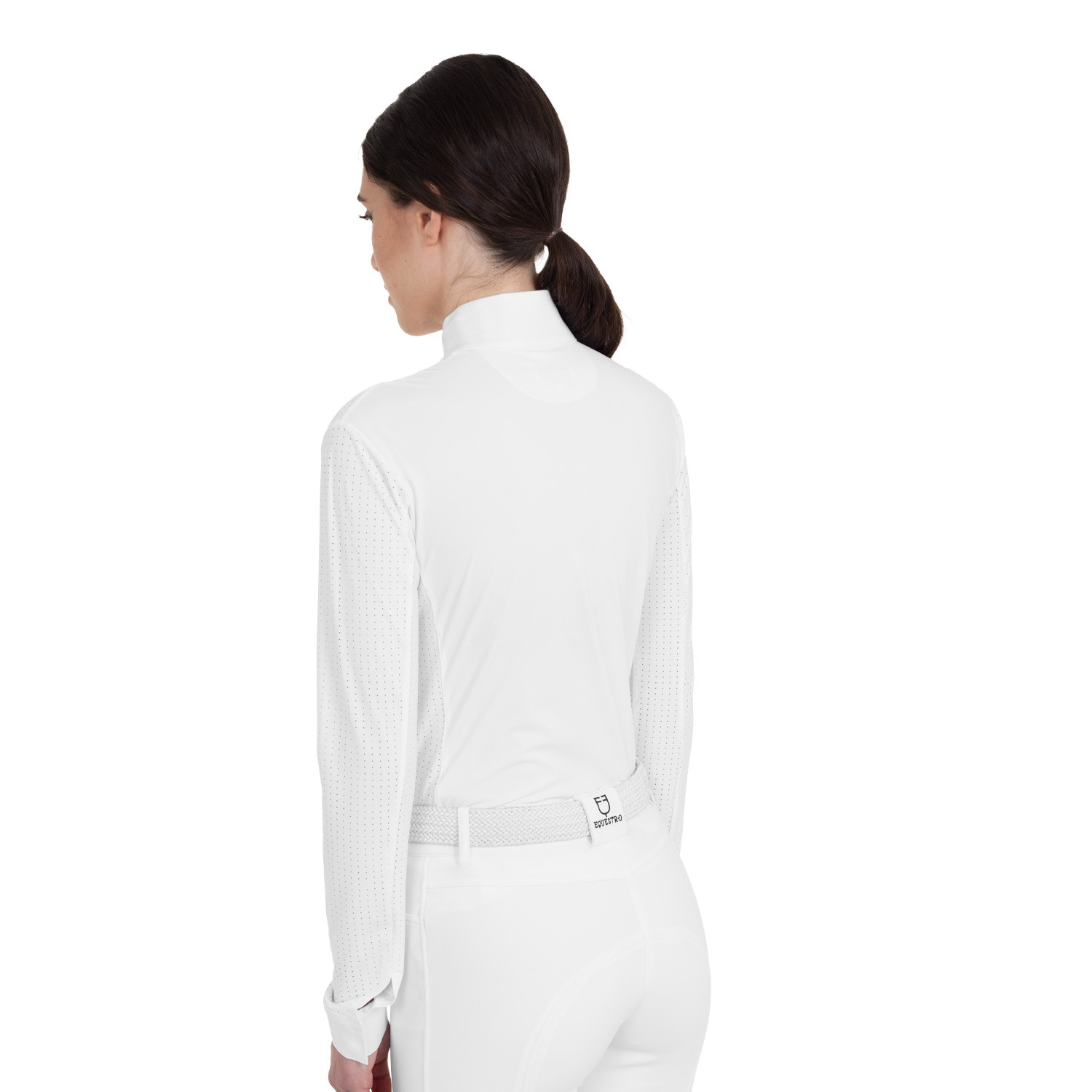 Perforiertes langärmliges Damen-Turnierpolo