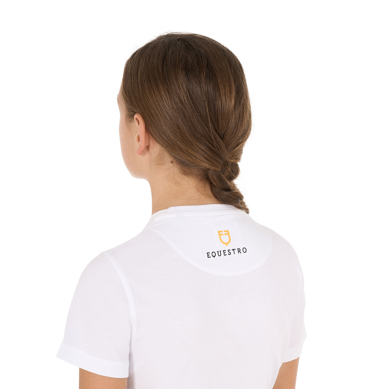 Schmal geschnittenes Mädchen-T-Shirt mit Glitzer-Logo