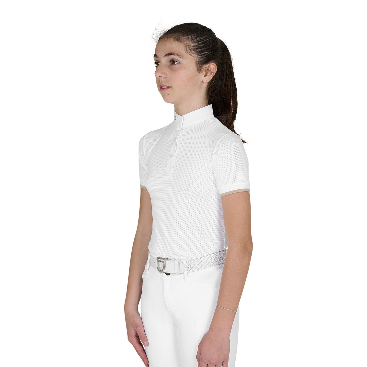 Mädchen-Turnierpolo Slim Fit atmungsaktiv