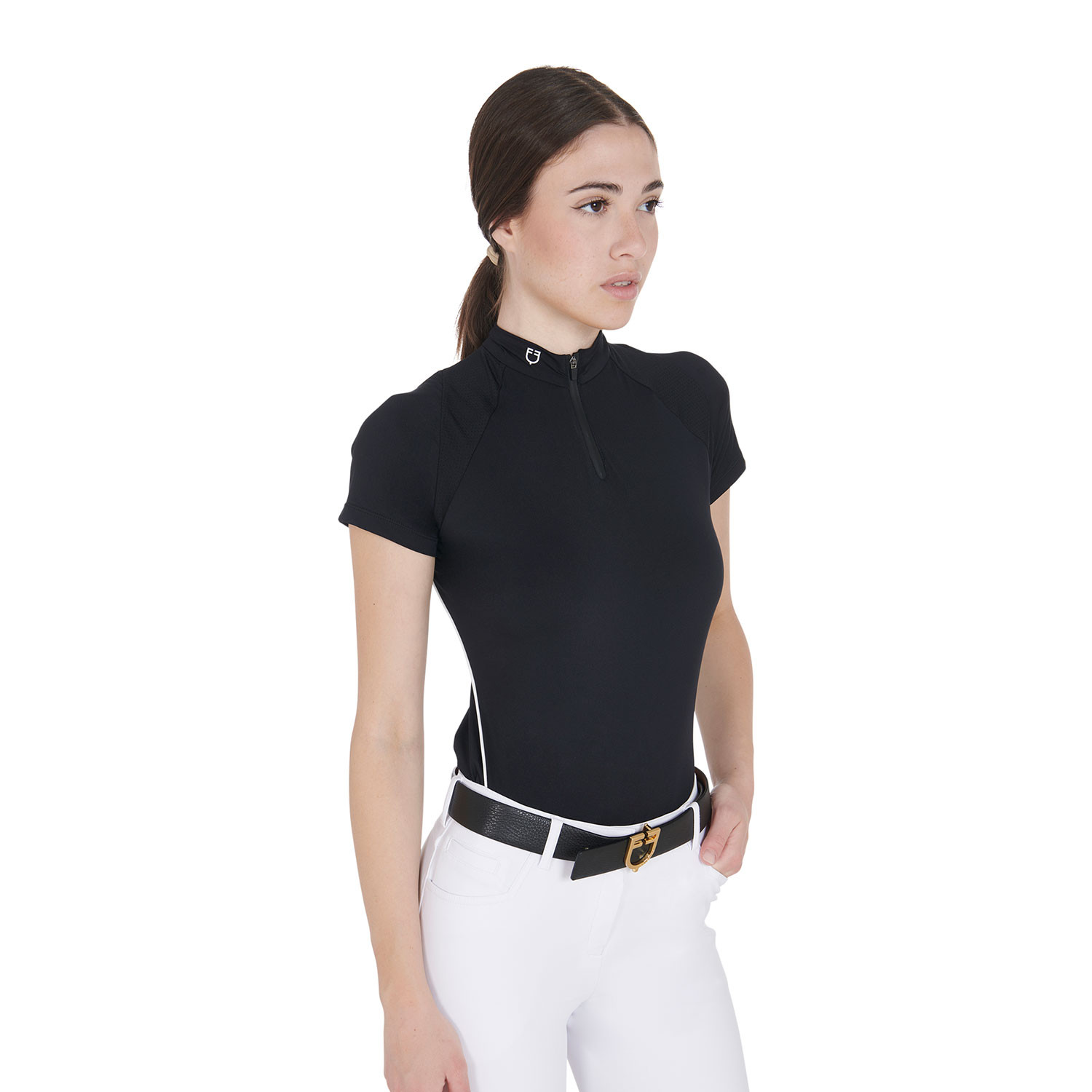 Schmal geschnittenes Damen-Trainingspolo aus Funktionsmaterial