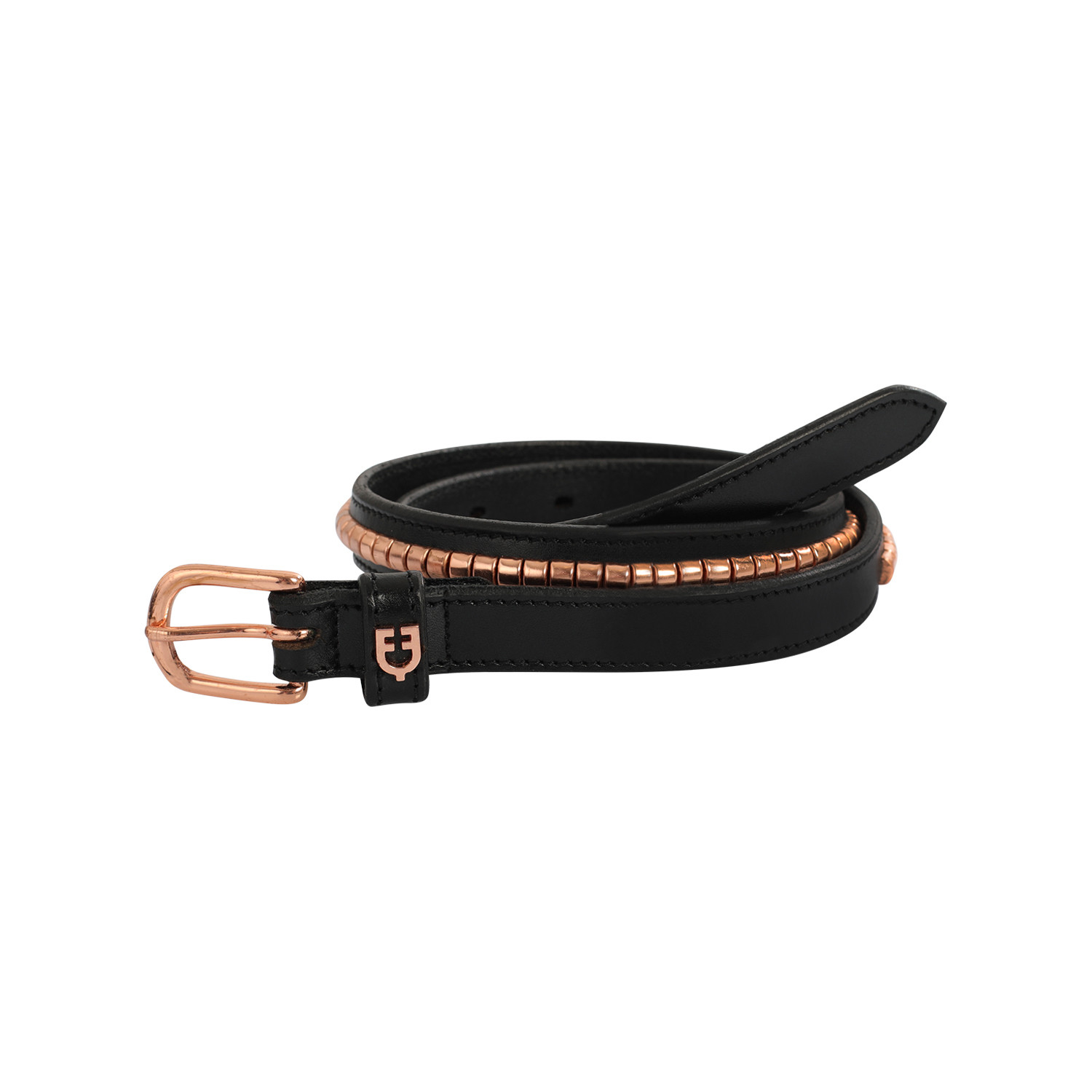 Leder-Gürtel mit roségoldener Clincher-Verzierung