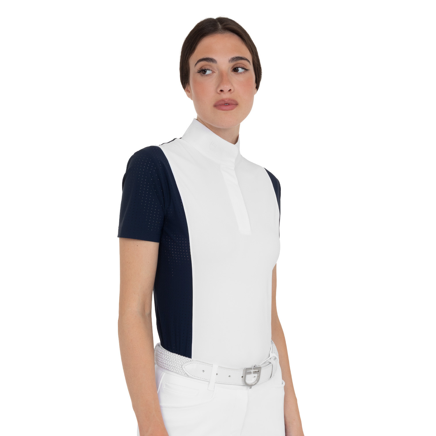 Damen-Turnierpolo kurzarm mit Mesh-Einsätzen
