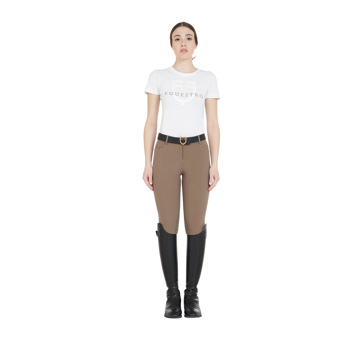 Schmale Damen-Grip-Reithose mit Logo