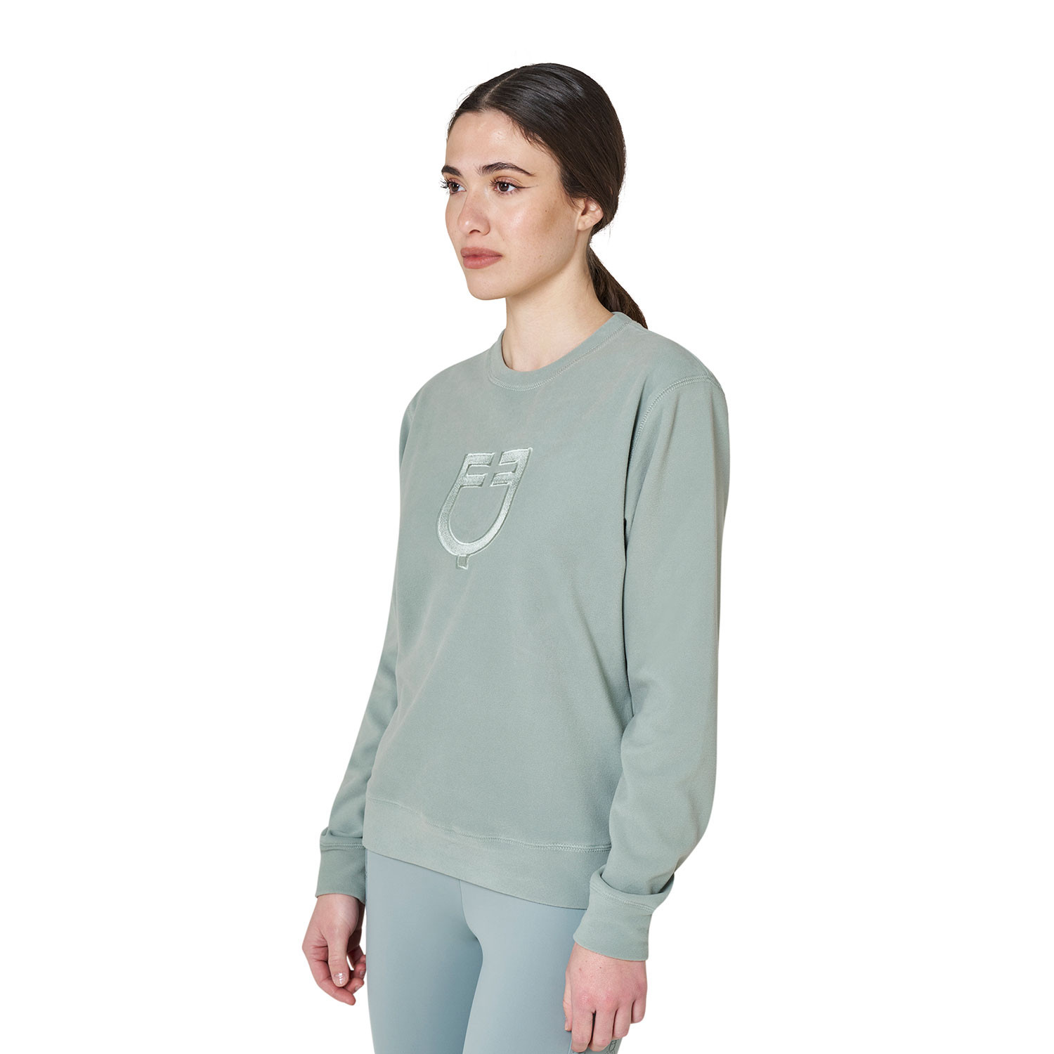 Damen-Fleece-Sweatshirt mit Rundhalsausschnitt