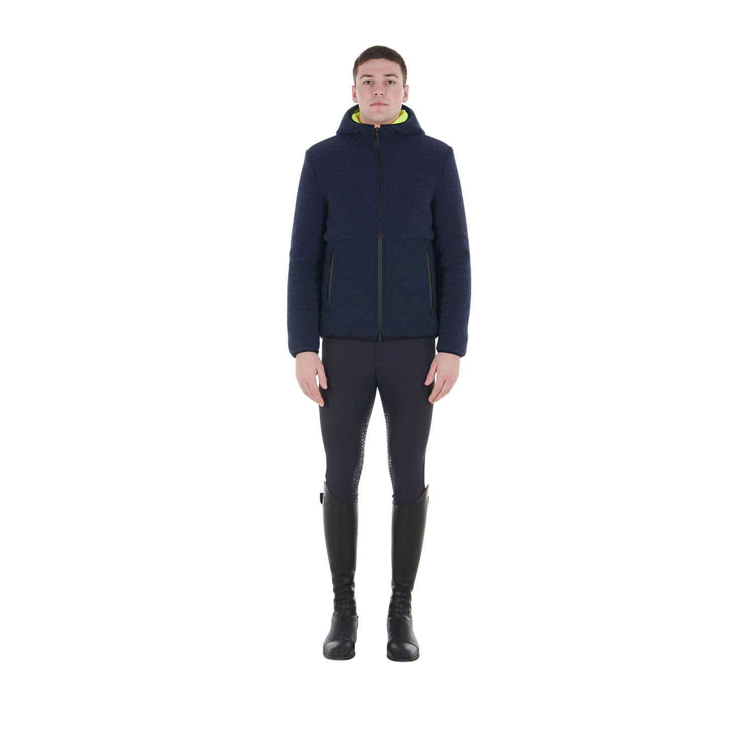 Wasserdichte Herren-Jacke mit Teddy-Einsätzen