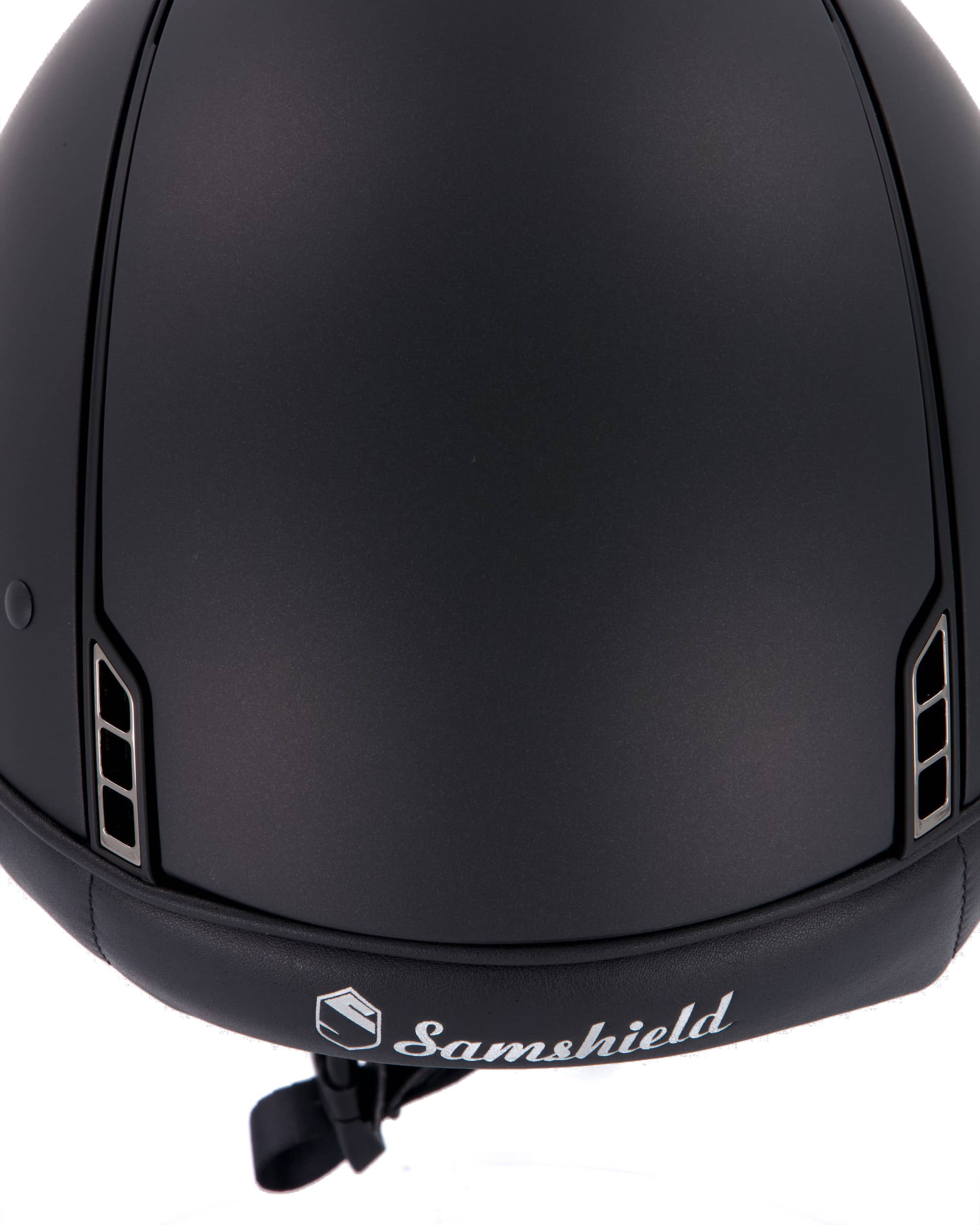 Reithelm Miss Shield Shadowmatt Black, Top u. Fontal Band Shadowmatt Black,Trim Matt Black, Blason Crystal Fabric Black