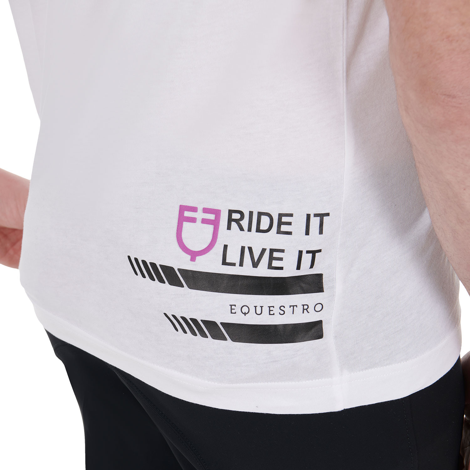 Slim-Fit-T-Shirt Ride It Live It mit Logo für Herren