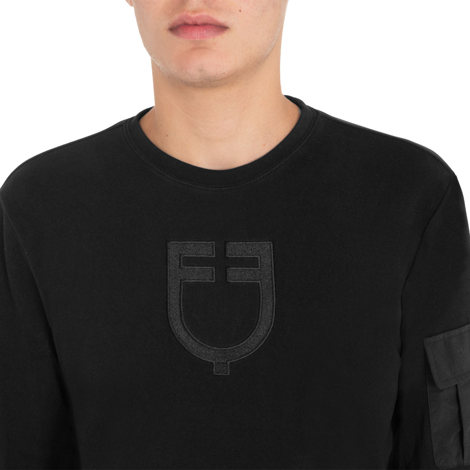 Herren-Fleece-Rundhalsshirt mit Seitentasche