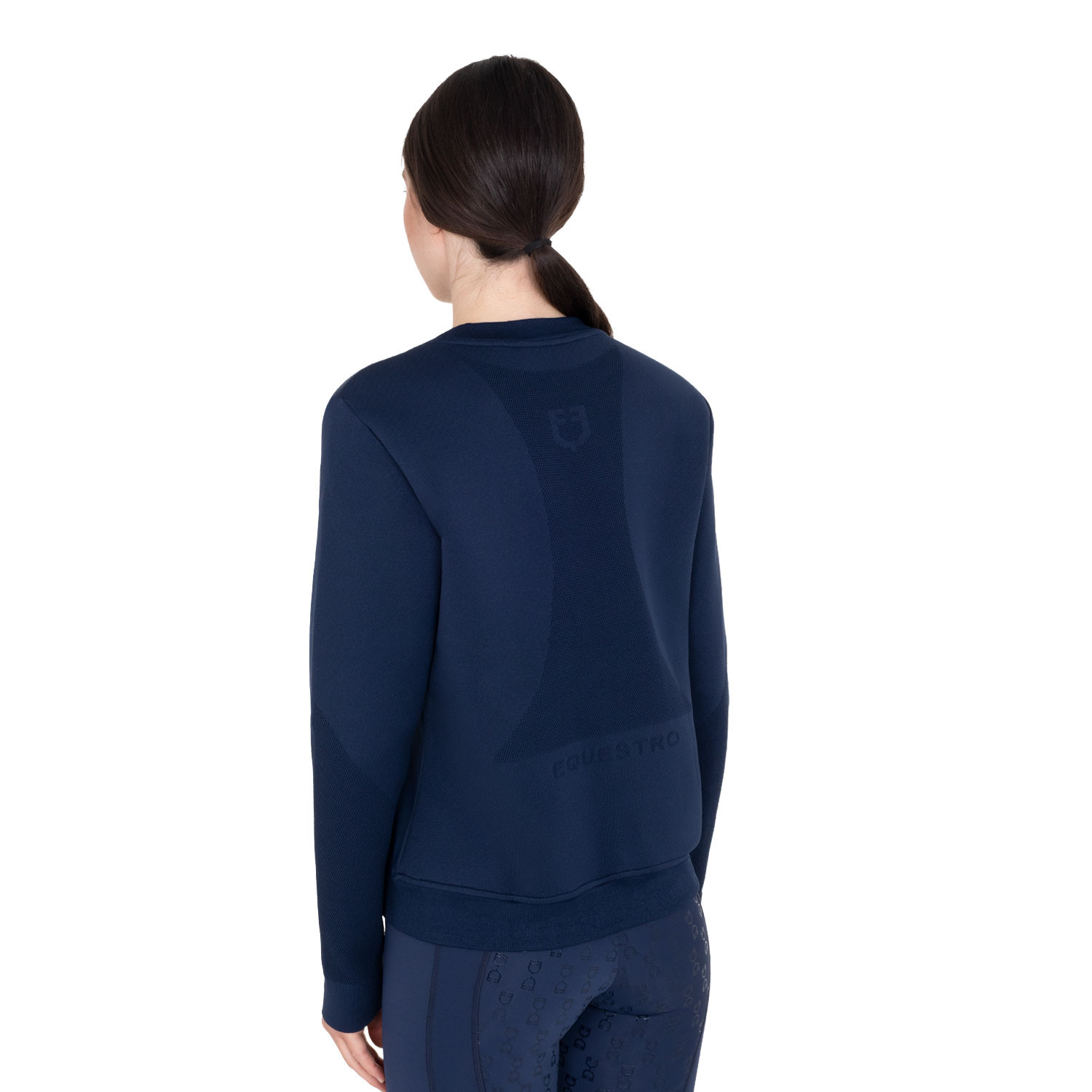 Rundhals-Sweatshirt für Damen mit Micro-Mesh-Einsätzen