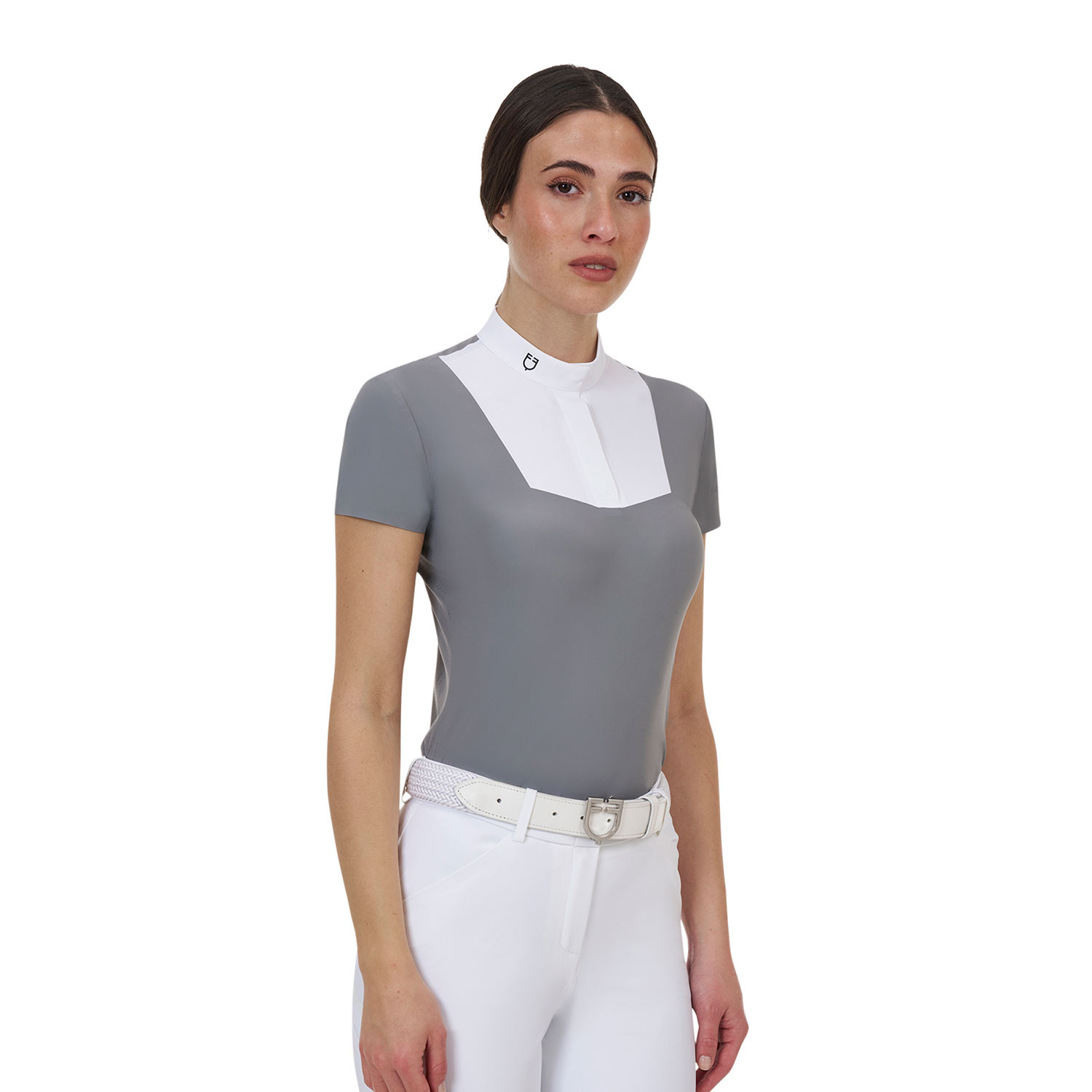 Damen-Turnierpoloshirt mit kurzen Ärmeln und Knöpfen
