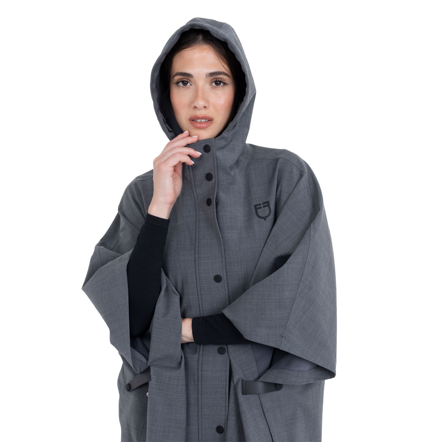 Regenabweisende Cape für Damen aus Wollmischung