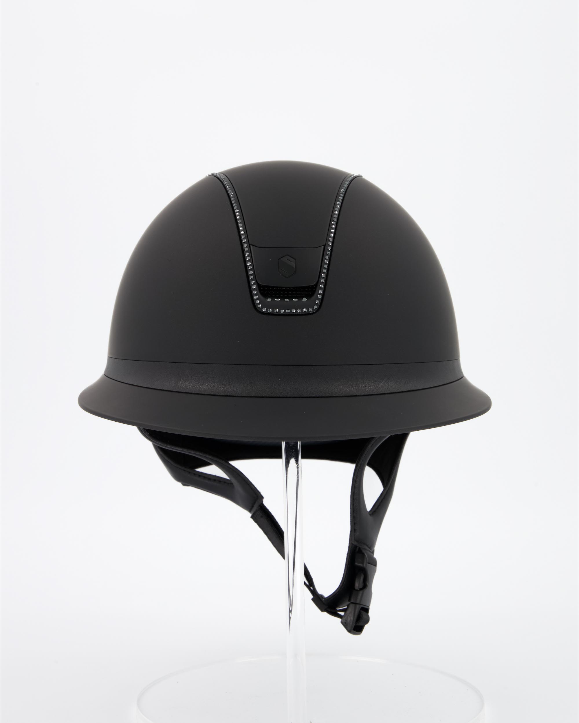 Riding helmet 2.0 Miss Shield Shadowmatt Black, Trim u. Blason Matt Black 300 Swarovski Jet Hemitate in black