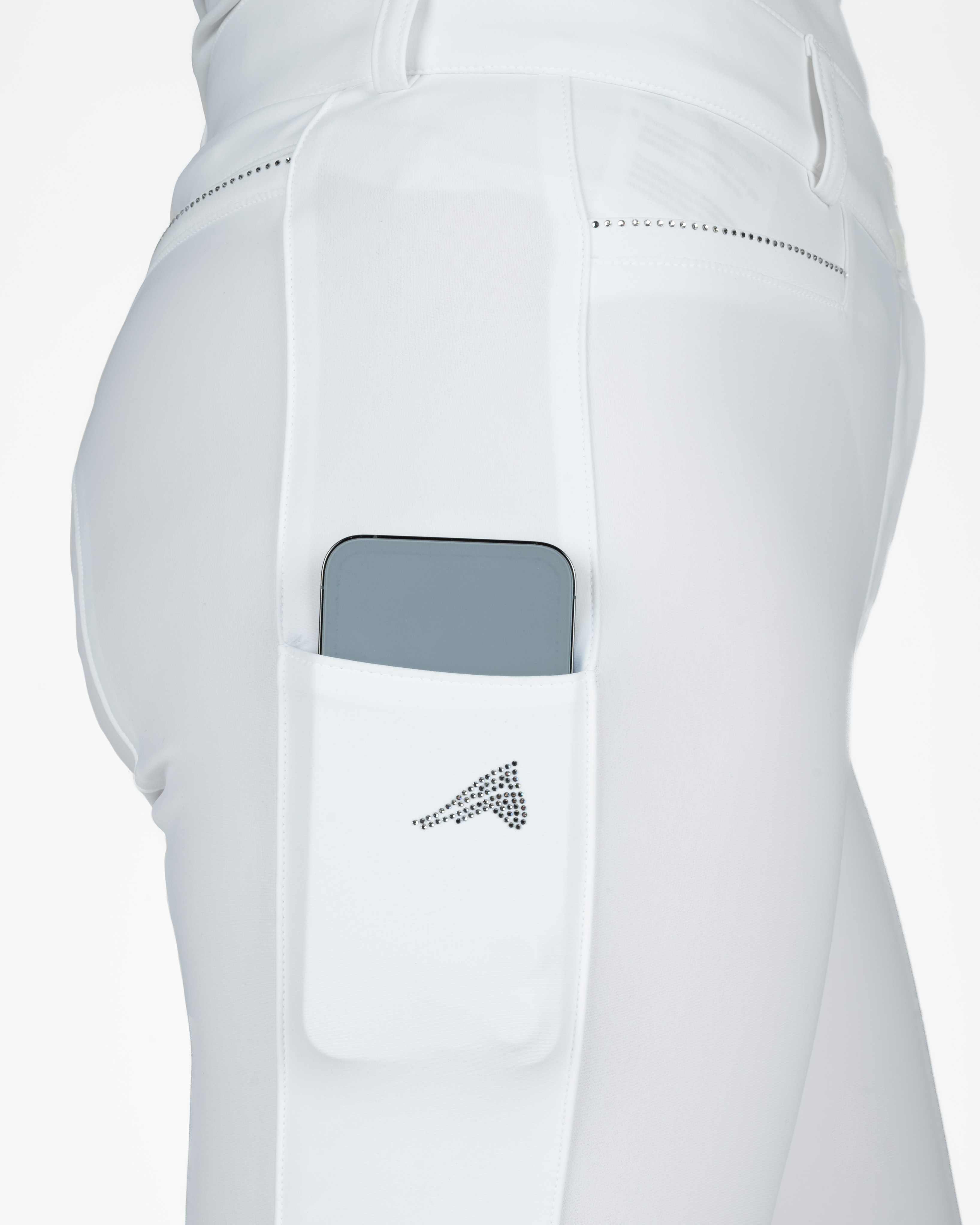 Reithose Damen ESArielle Comp Grip Connect Kniegrip in weiß