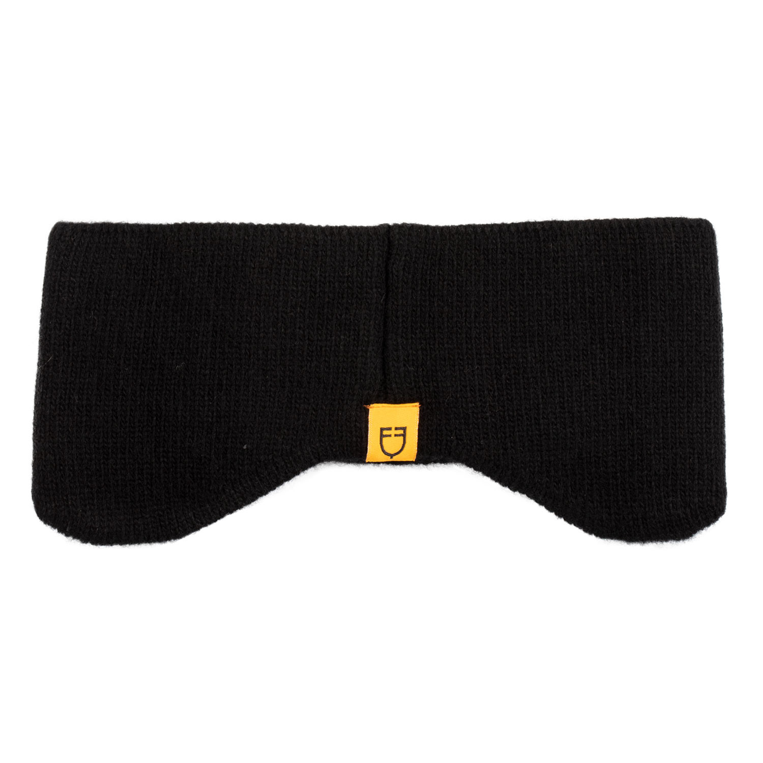 Geripptes Woll-Stirnband mit Ohrenwärmer und Logo, Unisex