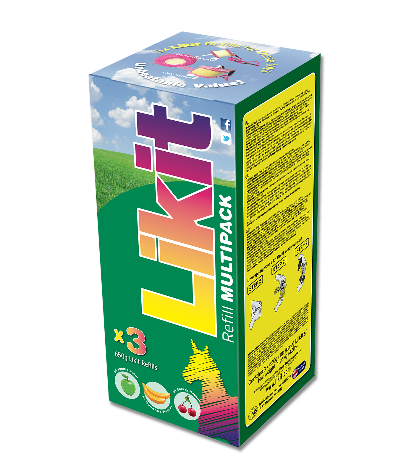 Likit 650 g Sammelpackung, Apfel, Kirsche, Banane
